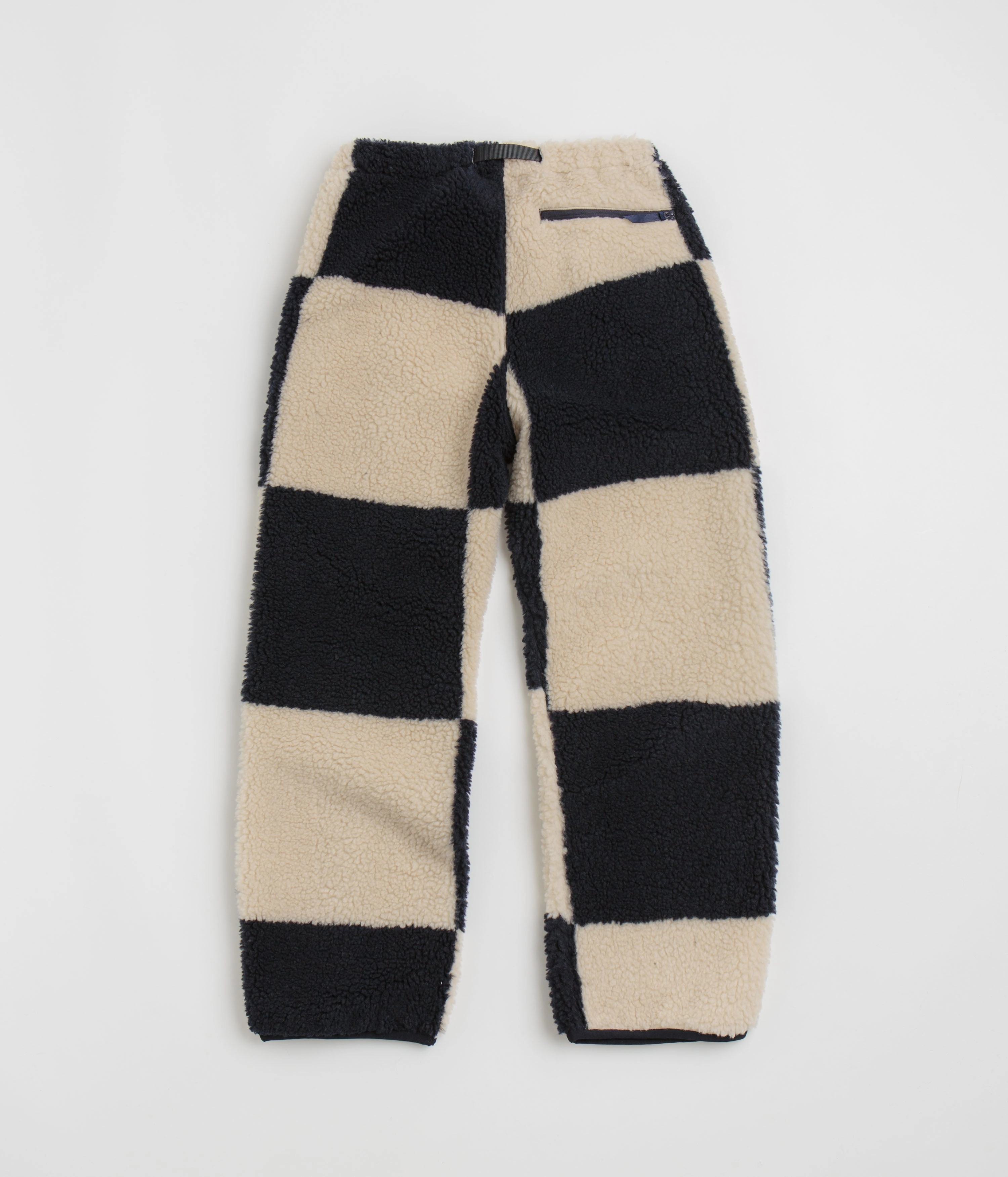 Gramicci Checkered Sherpa Pants - Natural / Navy Check Travel Fit