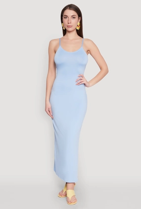 Scoop Neck Cami Maxi Dress Simple Shape