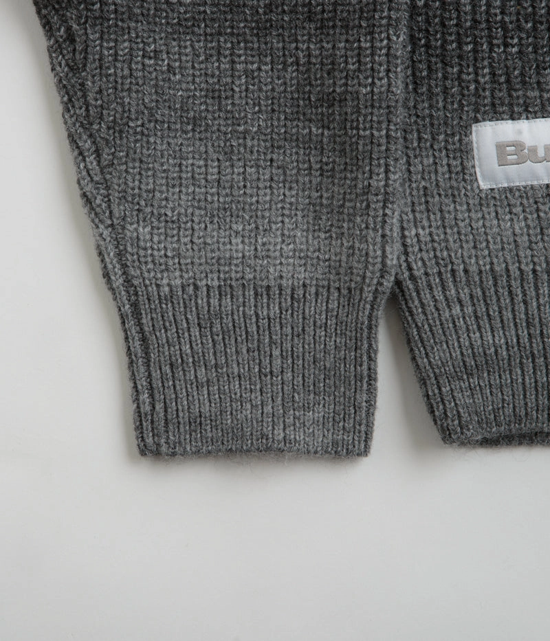 Butter Goods Beams 1/4 Zip Knit Polo Sweatshirt - Charcoal Comfy And Warm Layering Knit