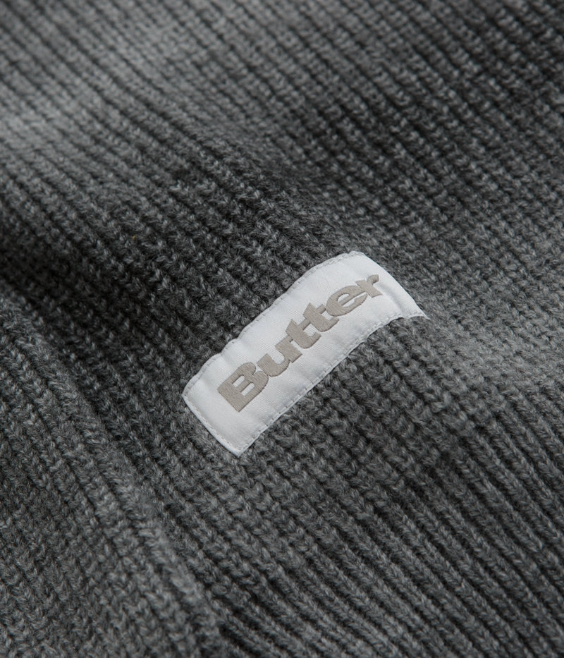 Butter Goods Beams 1/4 Zip Knit Polo Sweatshirt - Charcoal Comfy Winter Wear