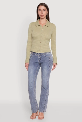 Snapped concert Iris Classic Fit Textured Knit Button Front Shirt
