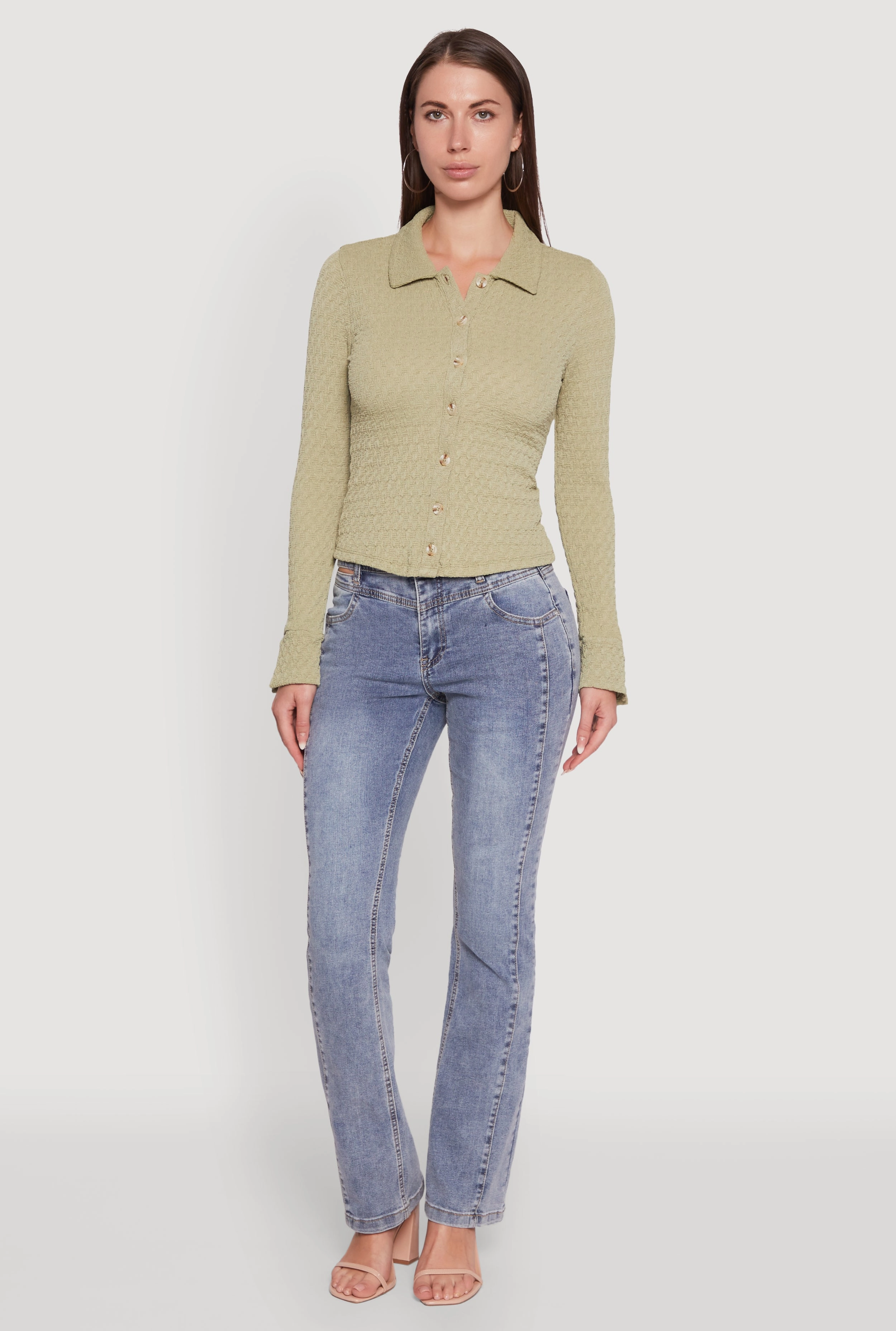 Snapped concert Iris Classic Fit Textured Knit Button Front Shirt