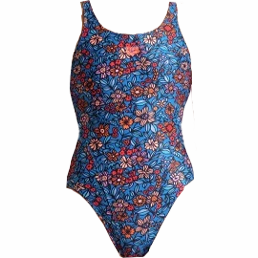 Youth Micro Floral Tech Back One Piece Playful Patterns