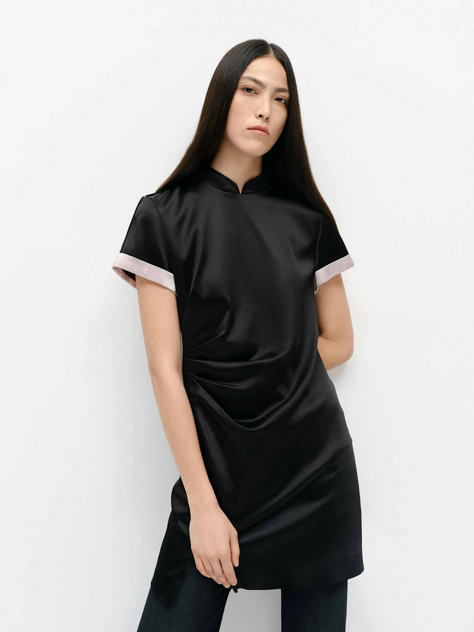 Chill Friendly Turn Cuff Mini Dress