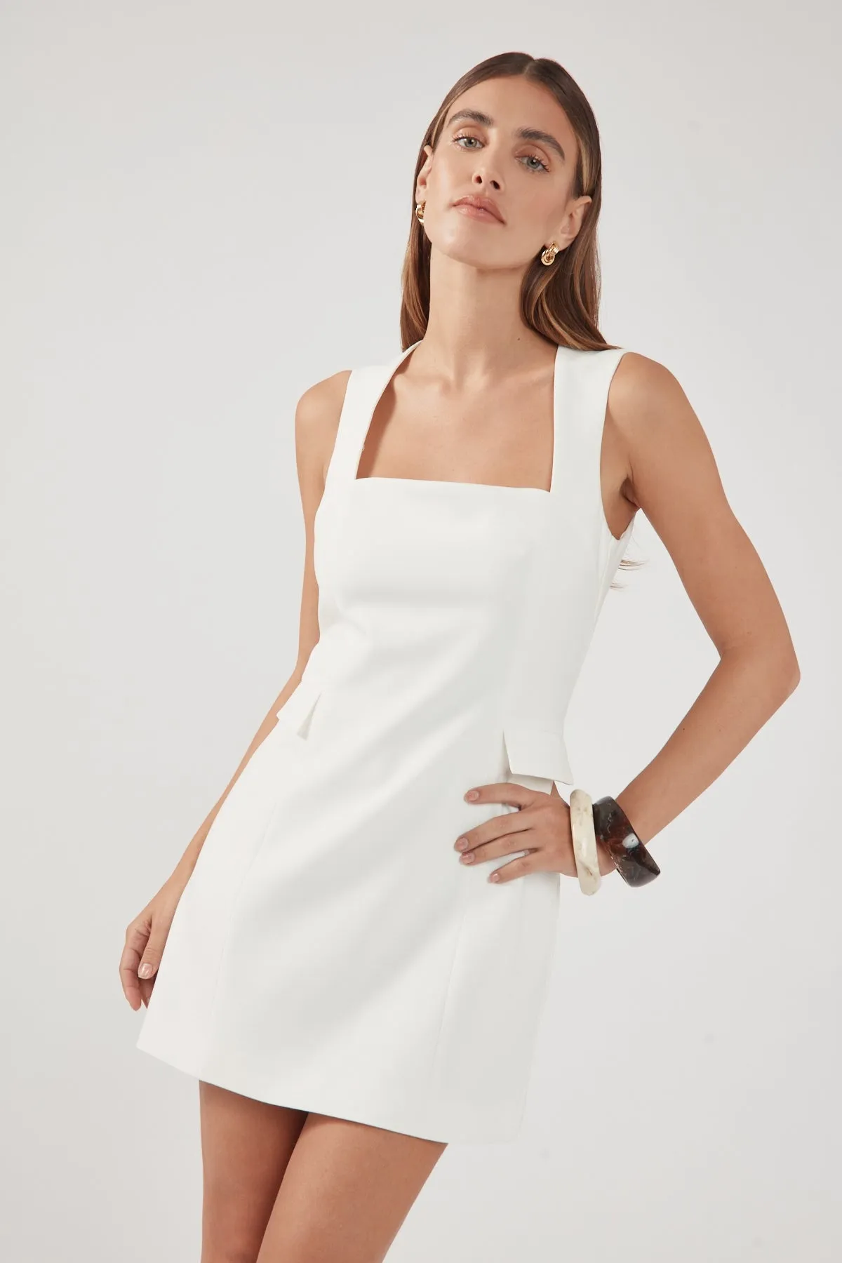 Perfect Stranger Leila Suiting Mini Dress White Urban Touch