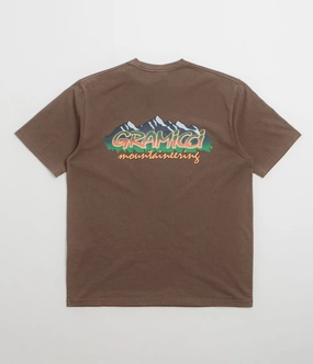 Eco Friendly Production Comfy Style Gramicci Mountaineering T-Shirt - Brown Pigment