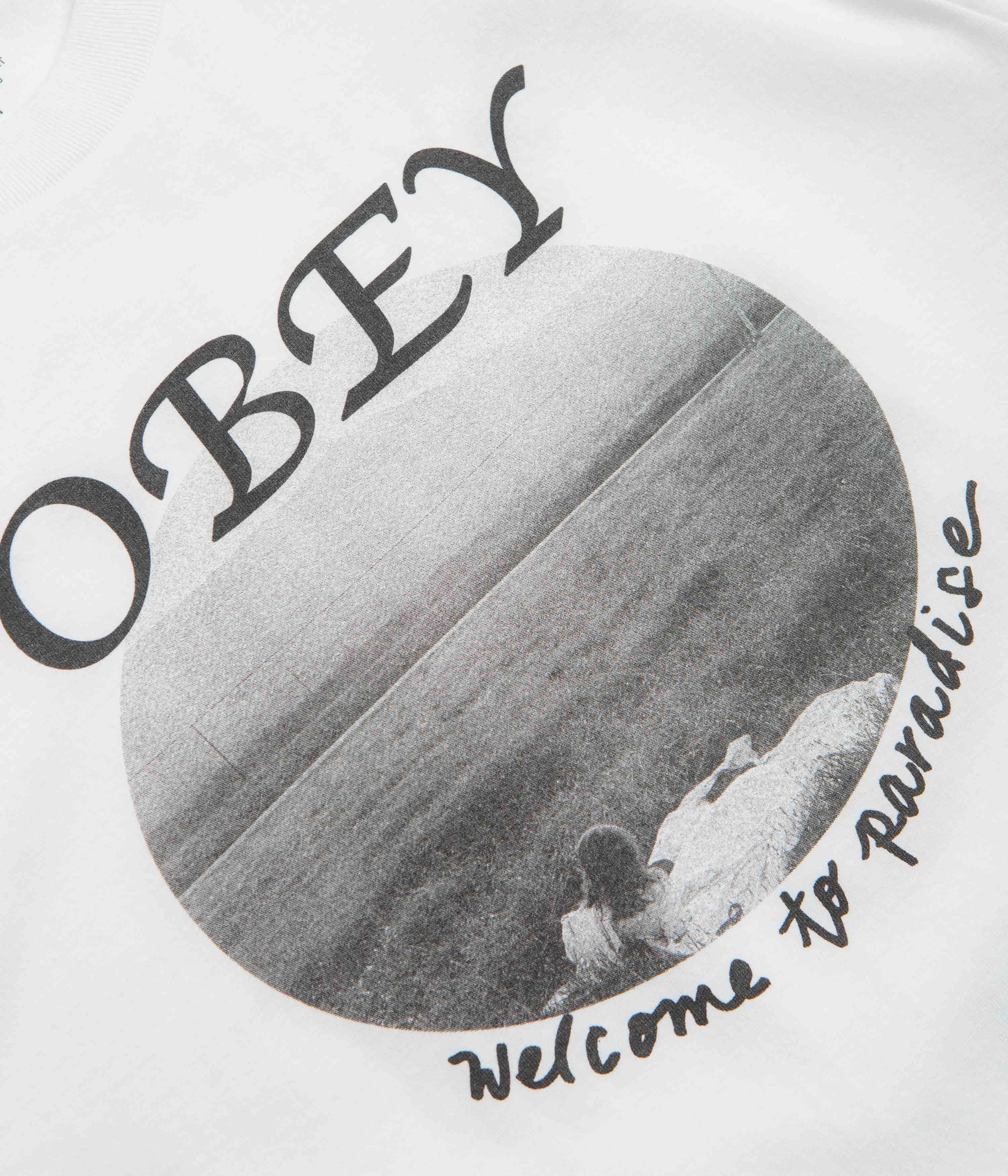 Obey Welcome To Paradise T-Shirt - White SeamlessConstruction QuickDry Material