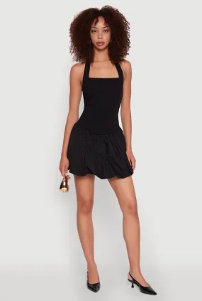 Iris Halter Bubble Hem Dress Body Fit