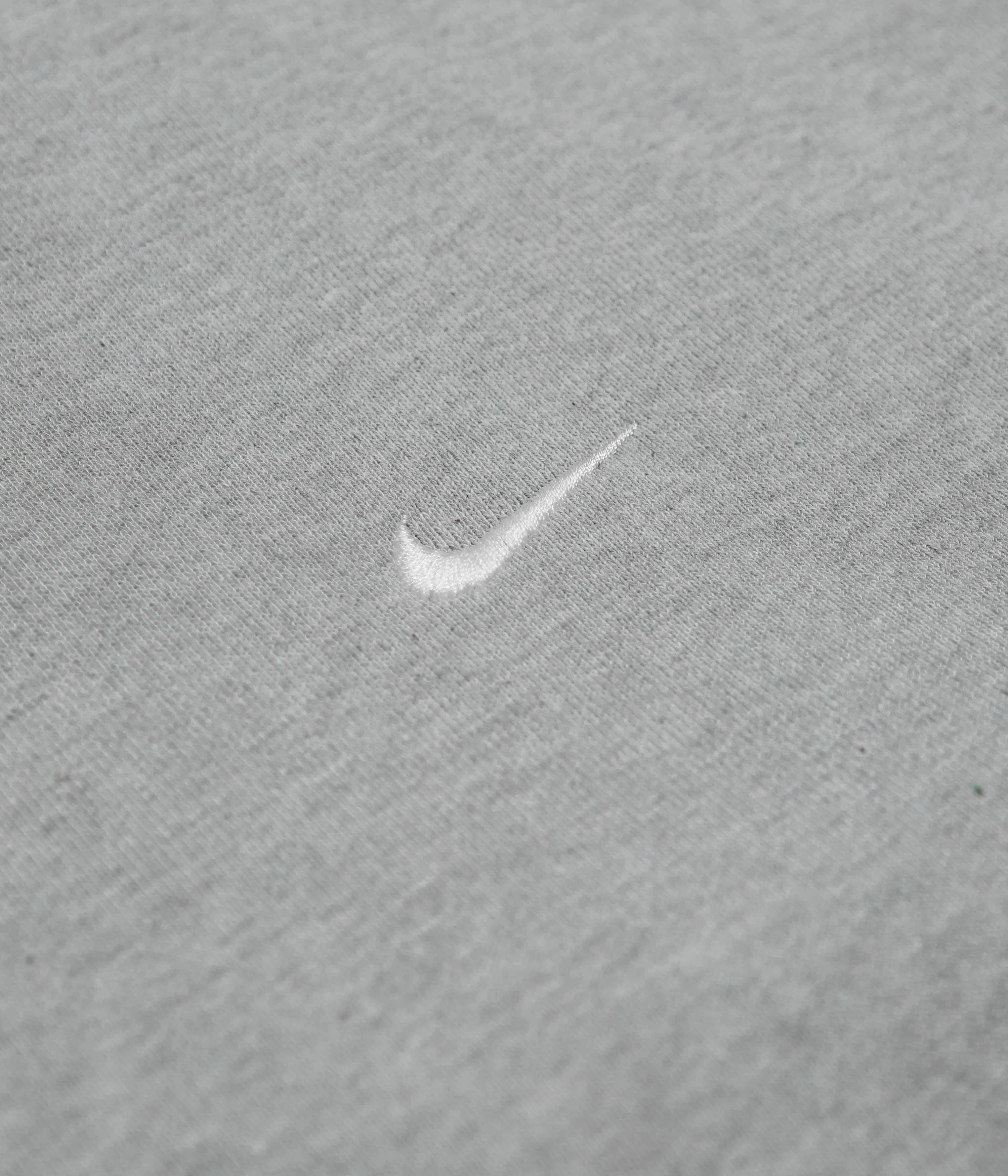 Nike Solo Swoosh Crewneck Sweatshirt - Dark Grey Heather / White Warm Essentials