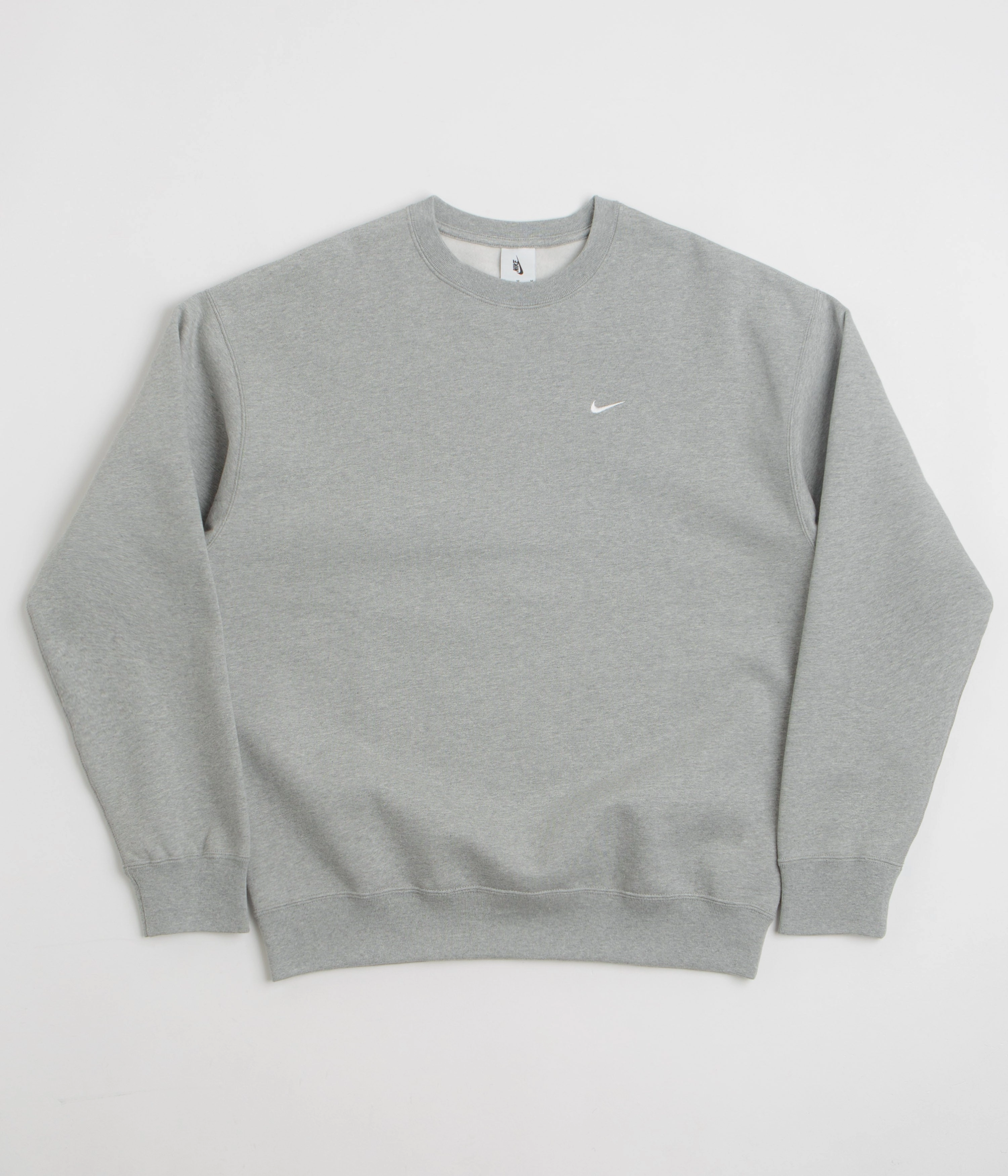 Breathable Material Nike Solo Swoosh Crewneck Sweatshirt - Dark Grey Heather / White