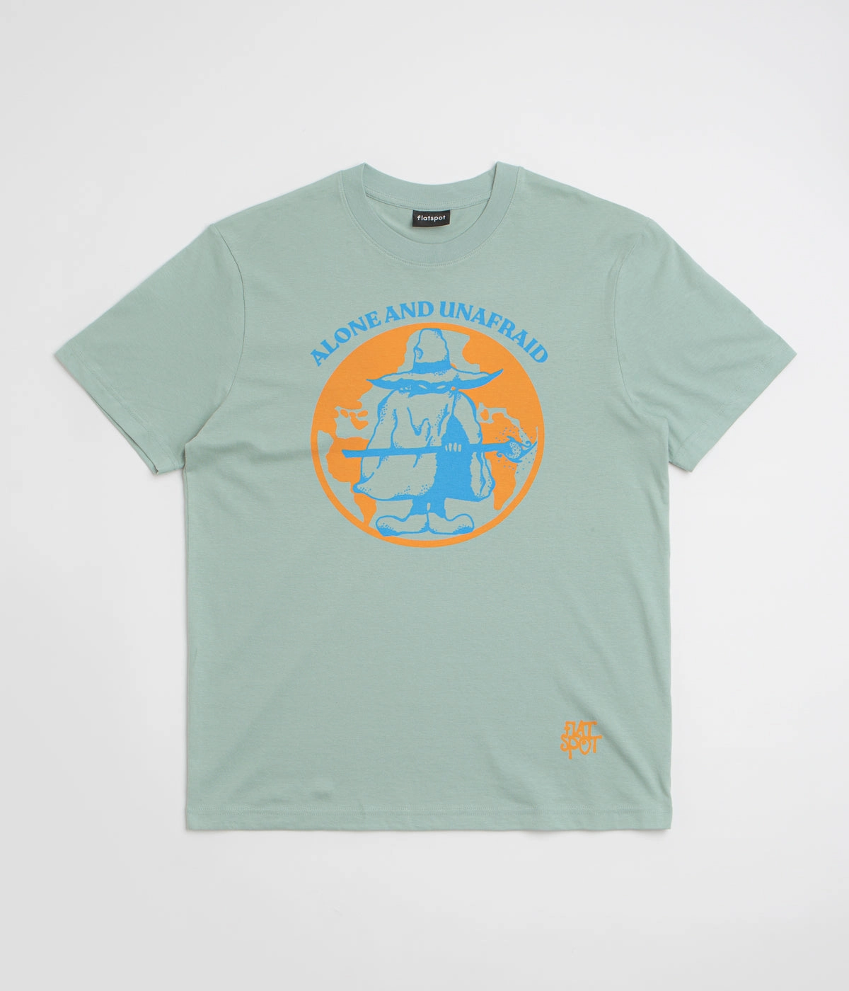 Easy Wear Style Anti Odor Technology flatspot Alone And Unafraid T-Shirt - Blue Aloe