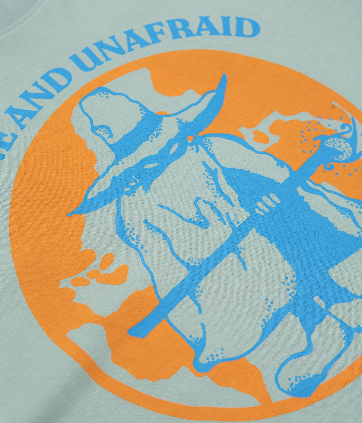 Sleek Design flatspot Alone And Unafraid T-Shirt - Blue Aloe