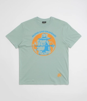 Easy Wear Style Anti Odor Technology flatspot Alone And Unafraid T-Shirt - Blue Aloe