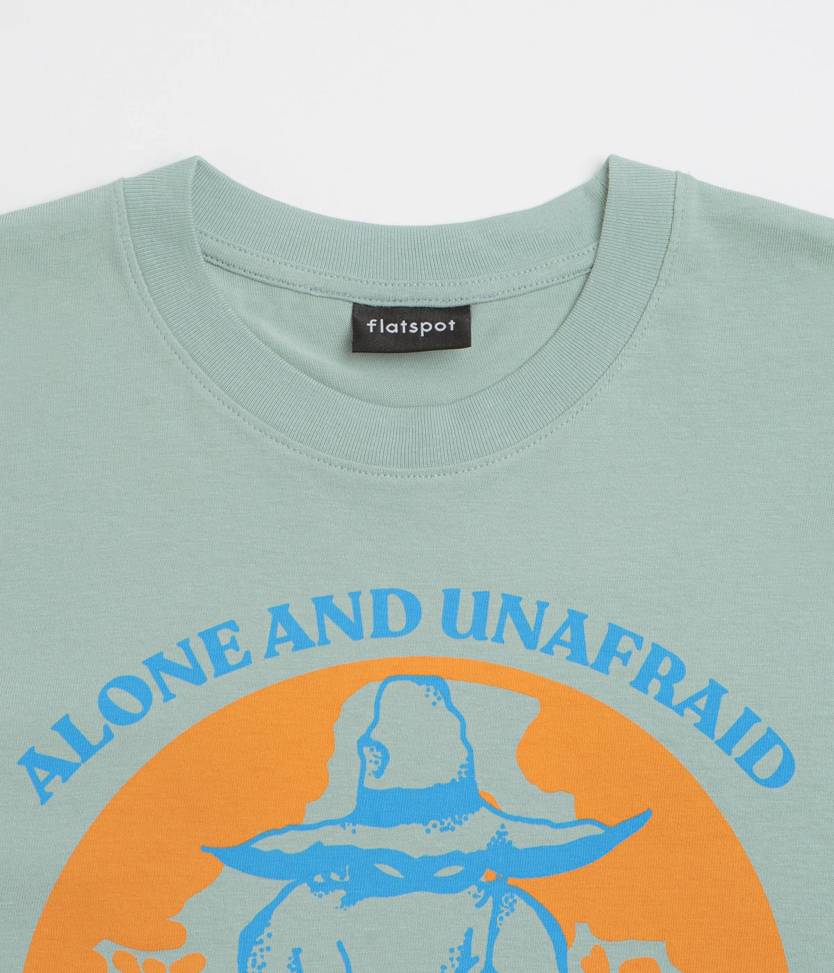 Layered Look Layered Collar Structure flatspot Alone And Unafraid T-Shirt - Blue Aloe