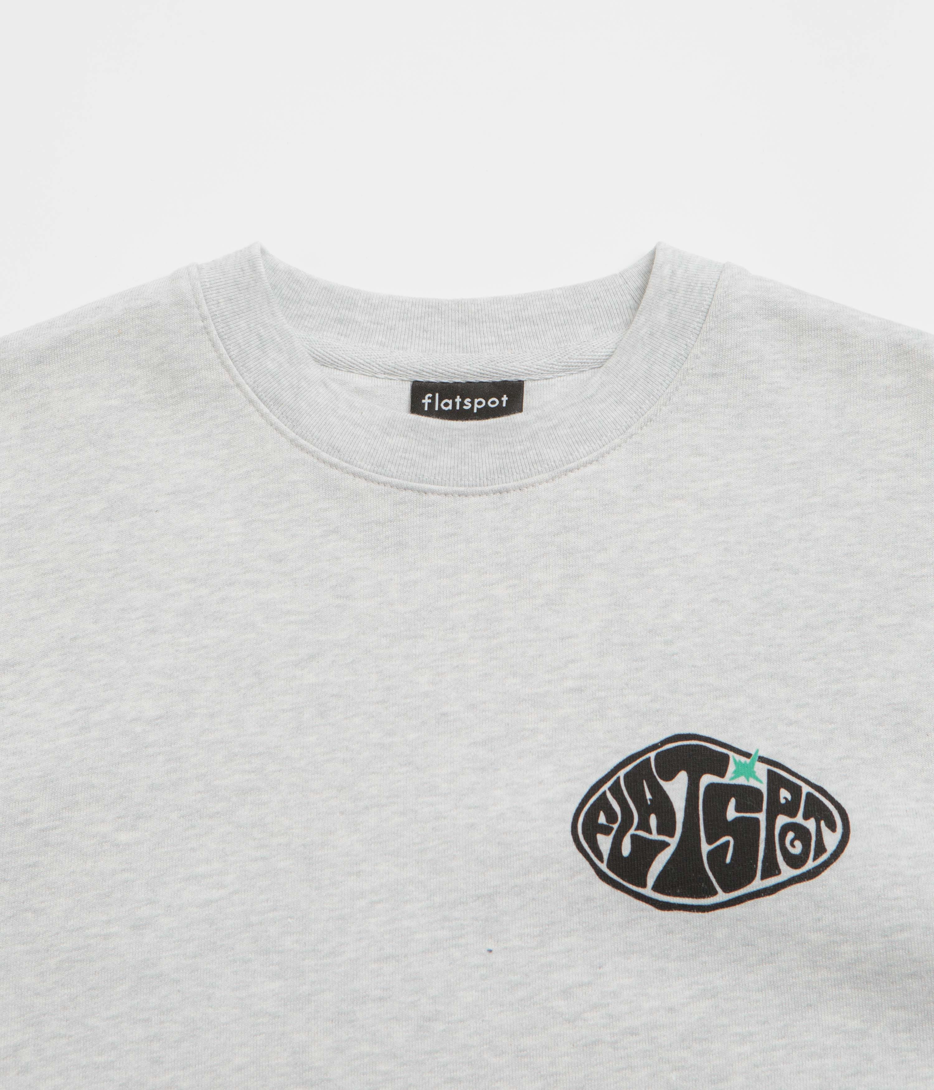 Flatlock stitching Comfy Material flatspot Hole Crewneck Sweatshirt - Cool Heather Grey