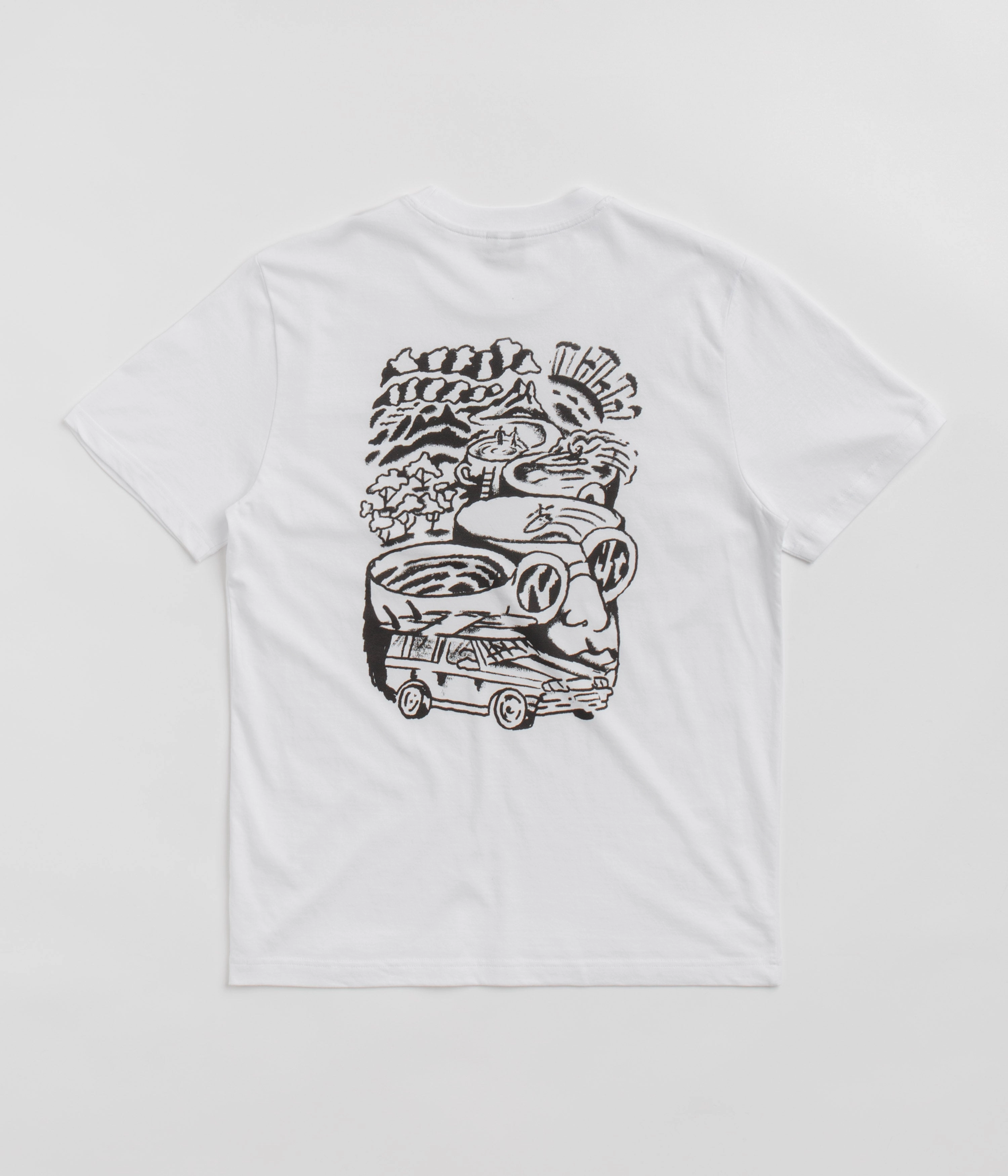 Street Trend Look Tubular Knit Structure flatspot x Yallah T-Shirt - White