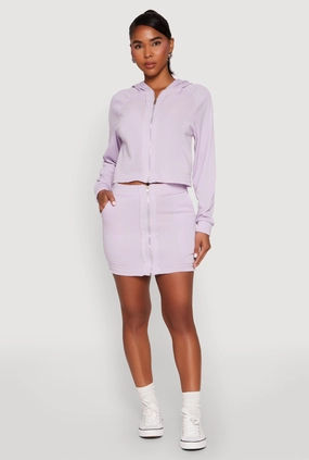 Fleece Lined Zip Front Skirt Layered Hem UV Protection
