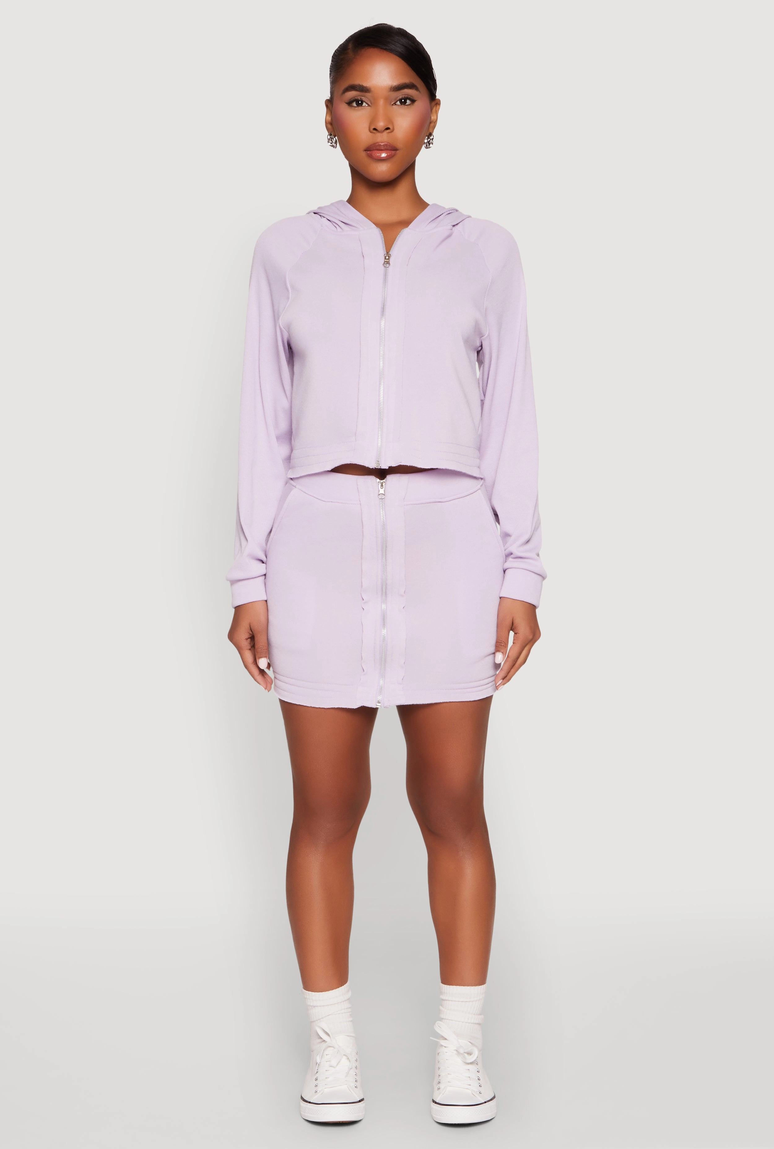 Day To Night Reinforced Hems Fleece Lined Zip Front Skirt