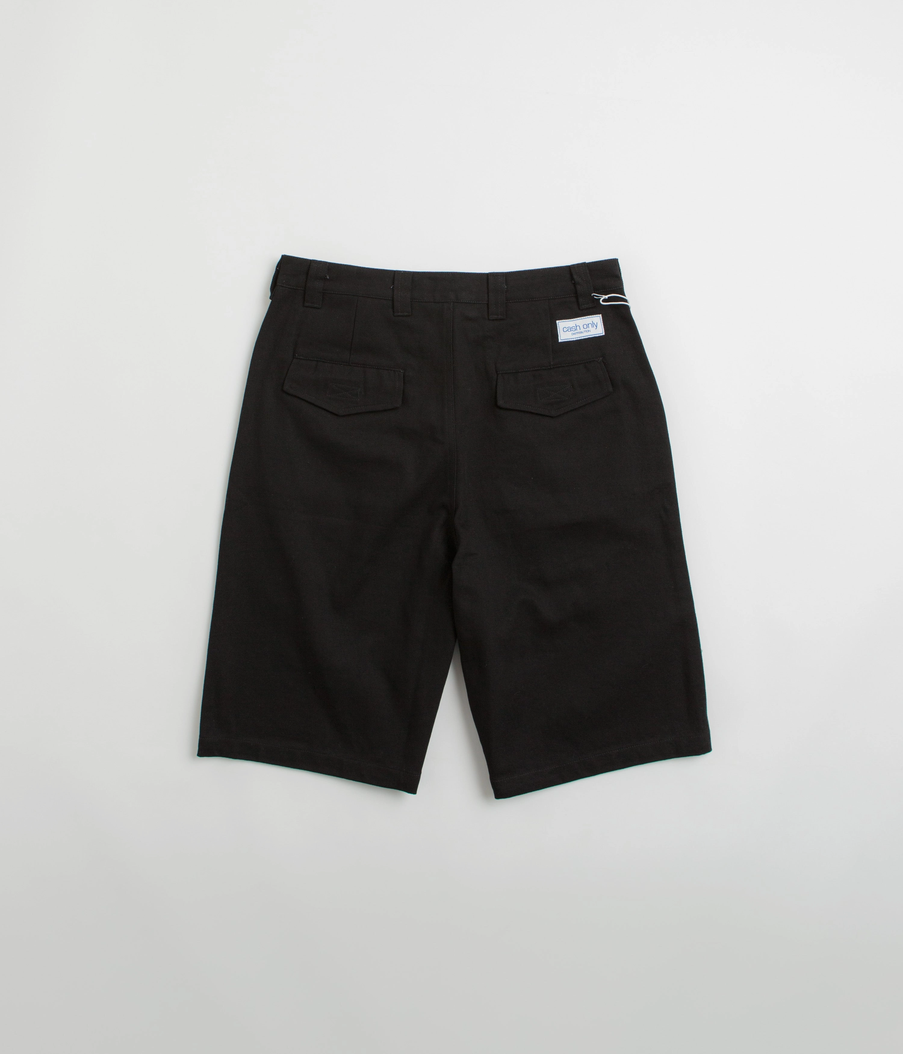Trendy Style Cash Only Halfway Shorts - Black
