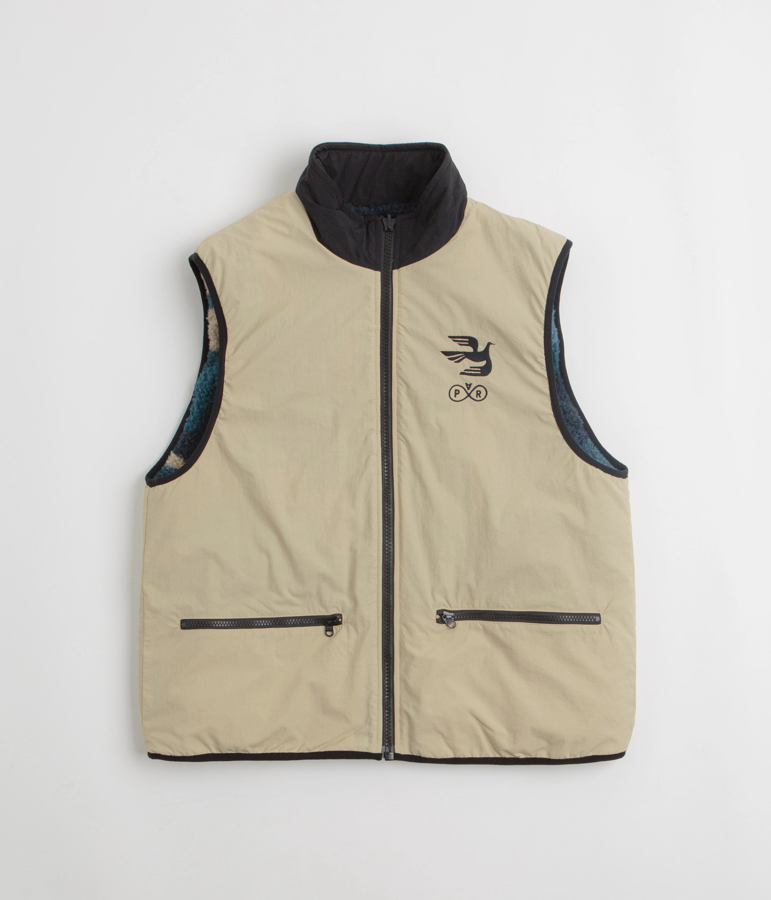 Magnetic Closure Option by Parra Infinite Bird Reversible Vest - Navy Blue