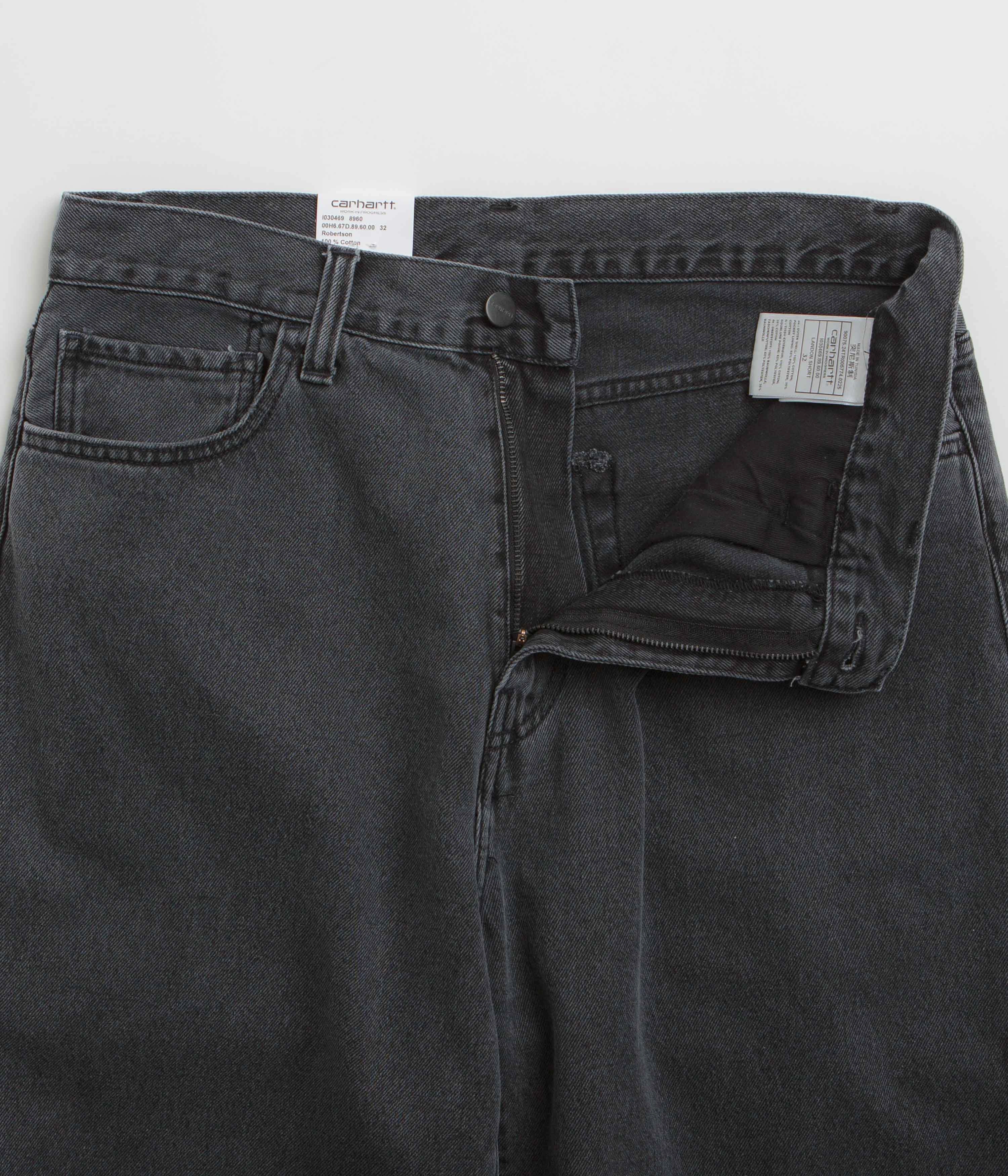 Stretch Movement Comfortable Wear Carhartt Landon Shorts - Black Heavy Stone Wash