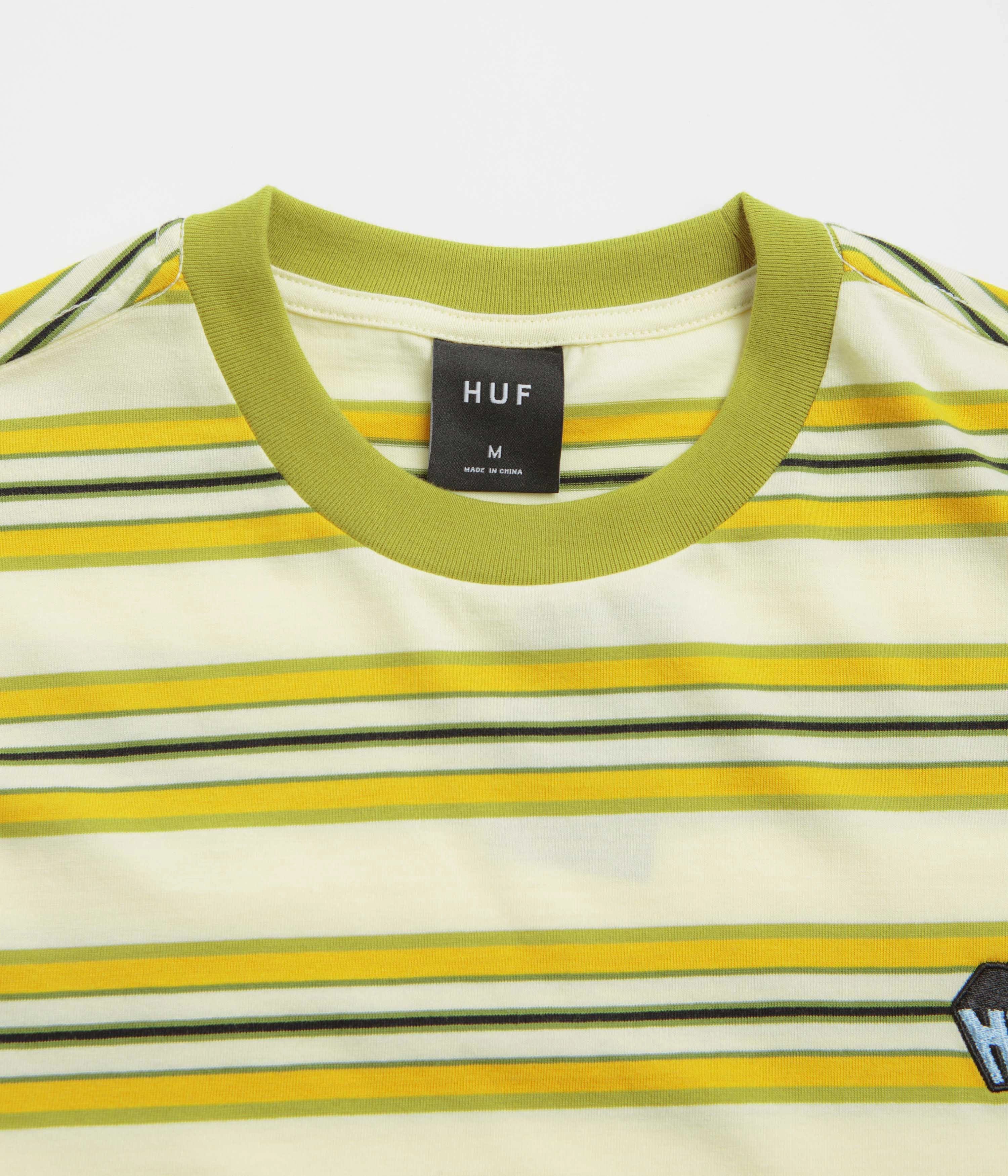 HUF Big Block Stripe T-Shirt - Pale Yellow Fashion Essential