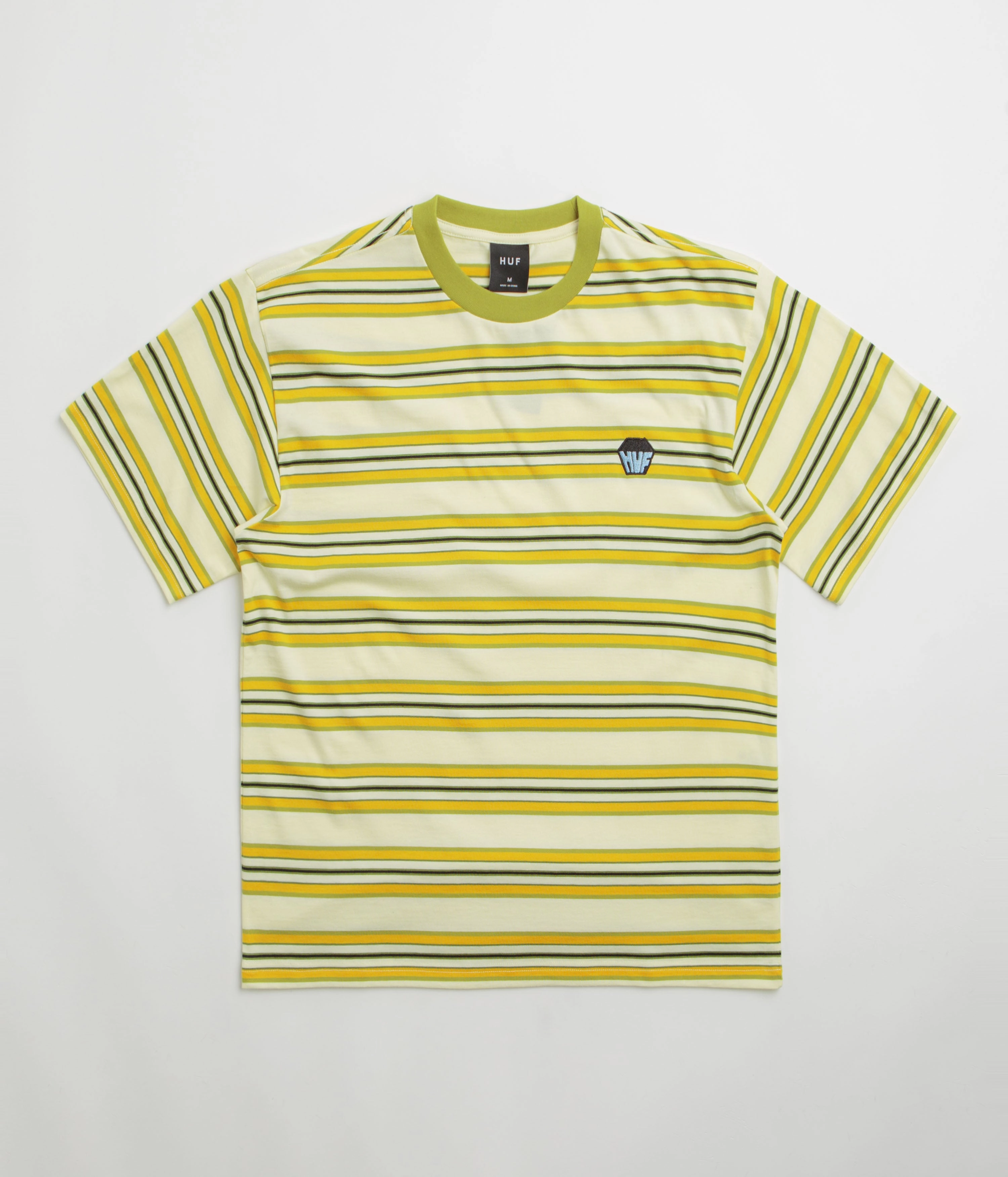 HUF Big Block Stripe T-Shirt - Pale Yellow Classic Vibes