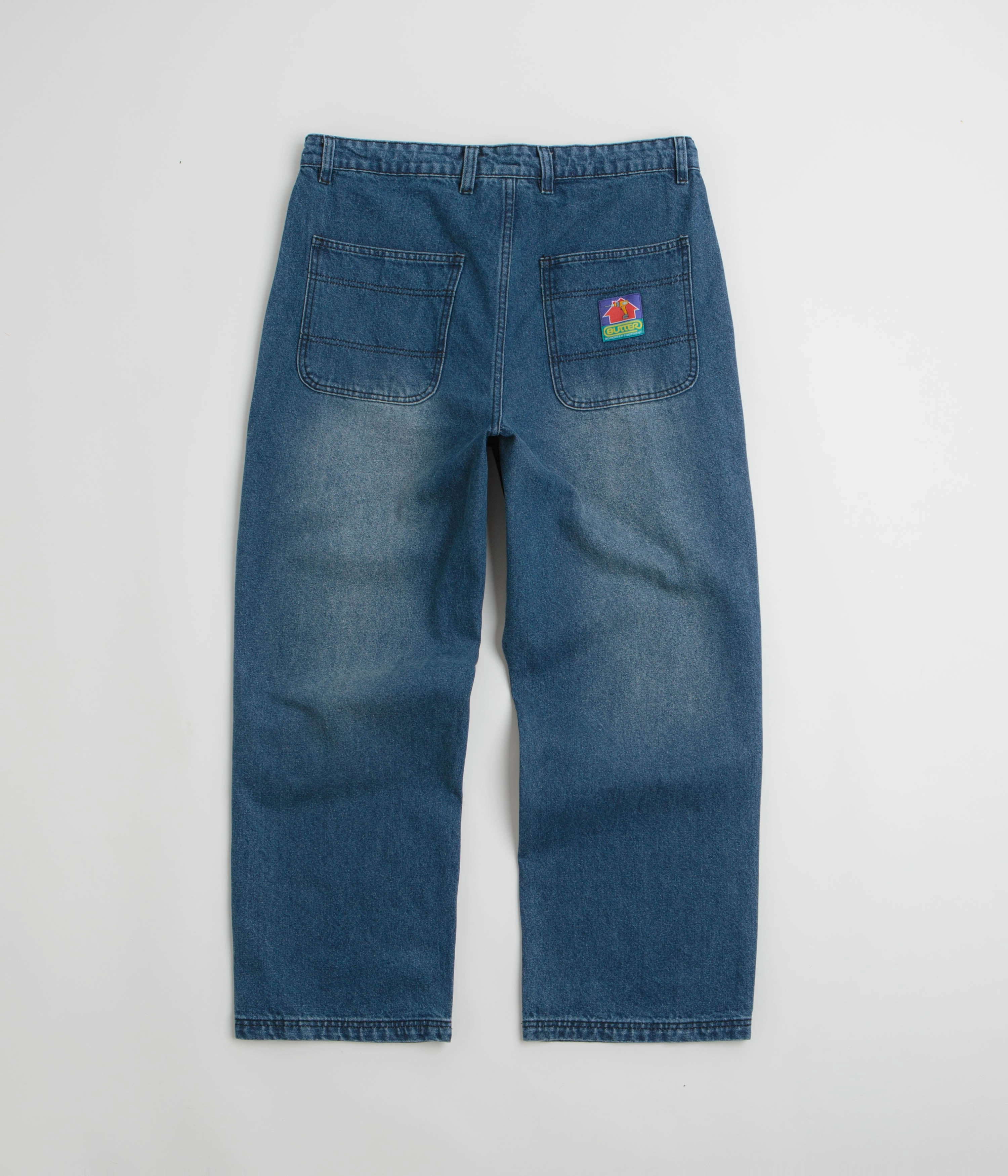 Cozy Touch Butter Goods Denim Work Pants - Distressed Indigo