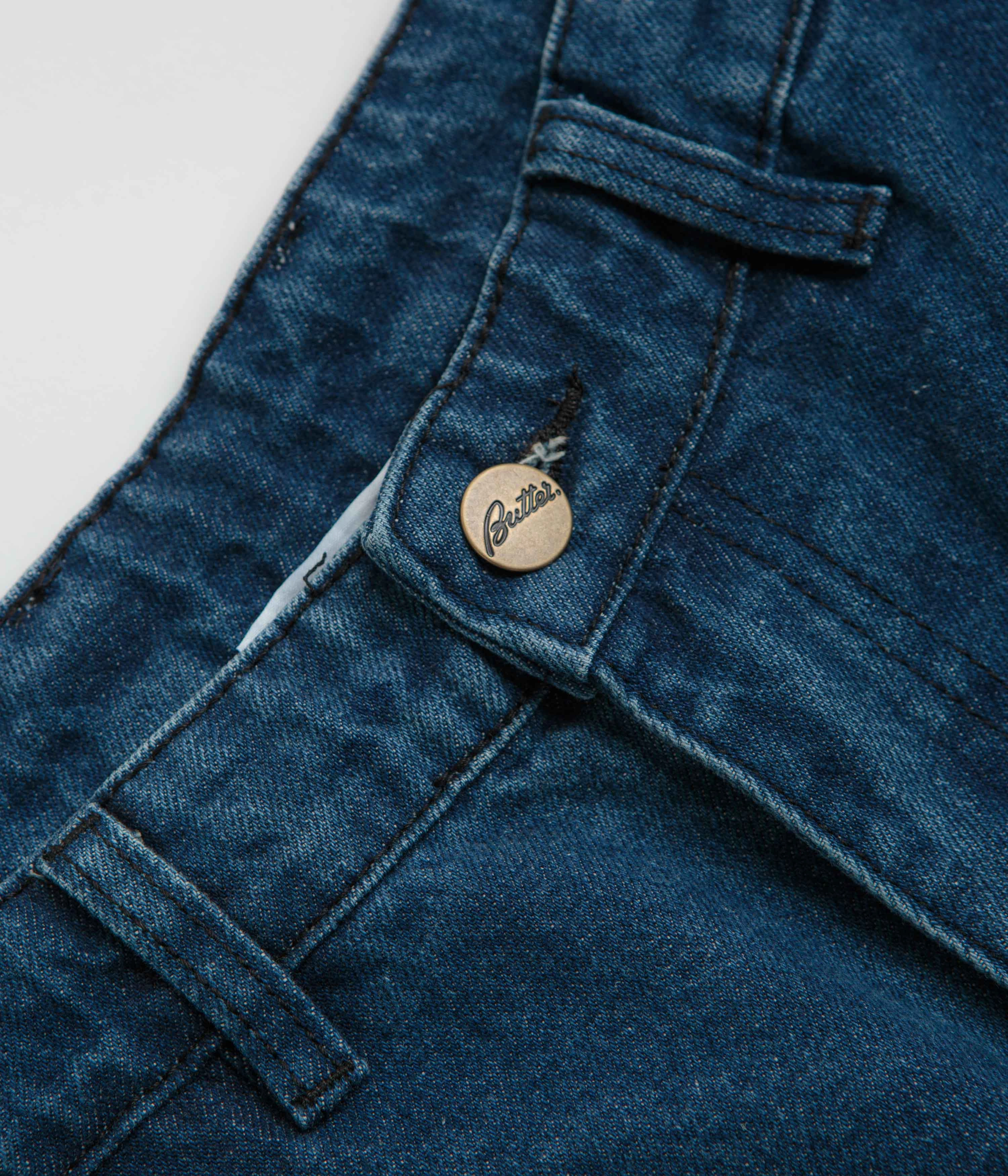 Casual Comfort Layers Butter Goods Denim Work Pants - Distressed Indigo