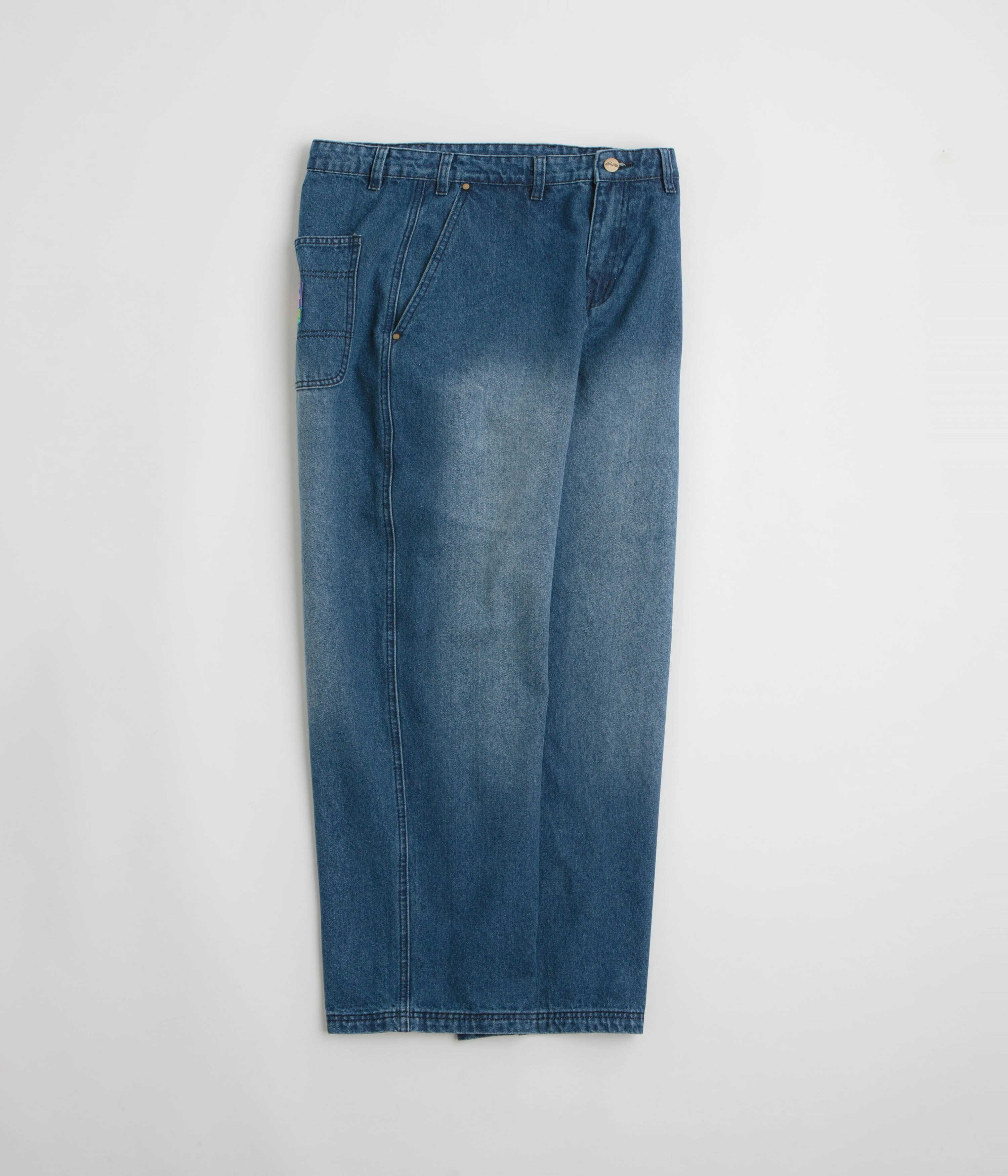 Butter Goods Denim Work Pants - Distressed Indigo Core Style