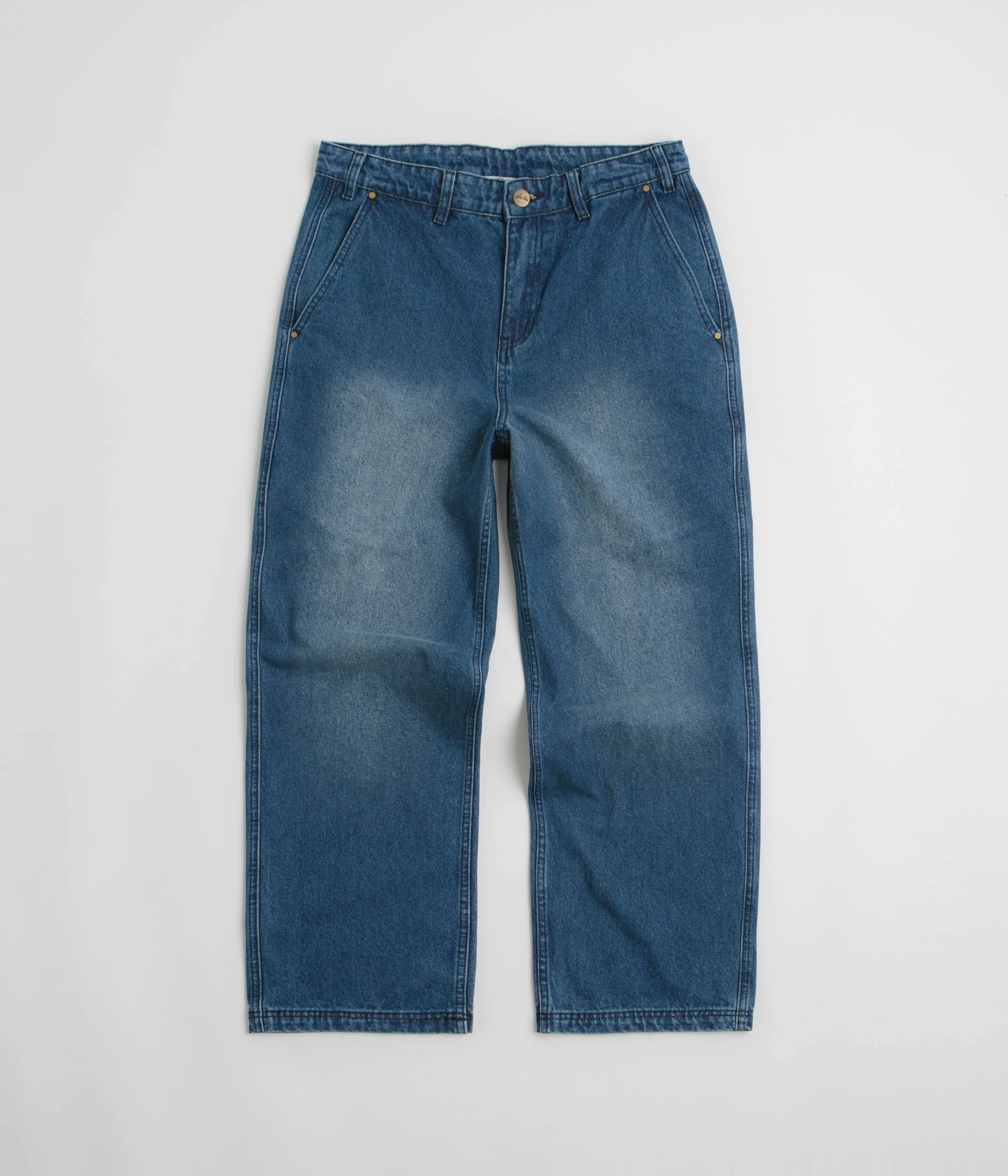Perfect Comfort Butter Goods Denim Work Pants - Distressed Indigo