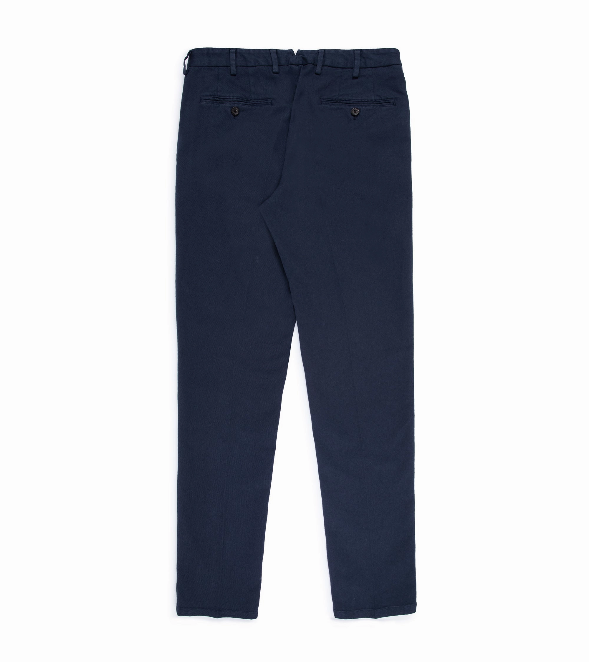 Minimal Comfort Trunk Palmer Flat Front Cotton Twill Trousers: Light Navy