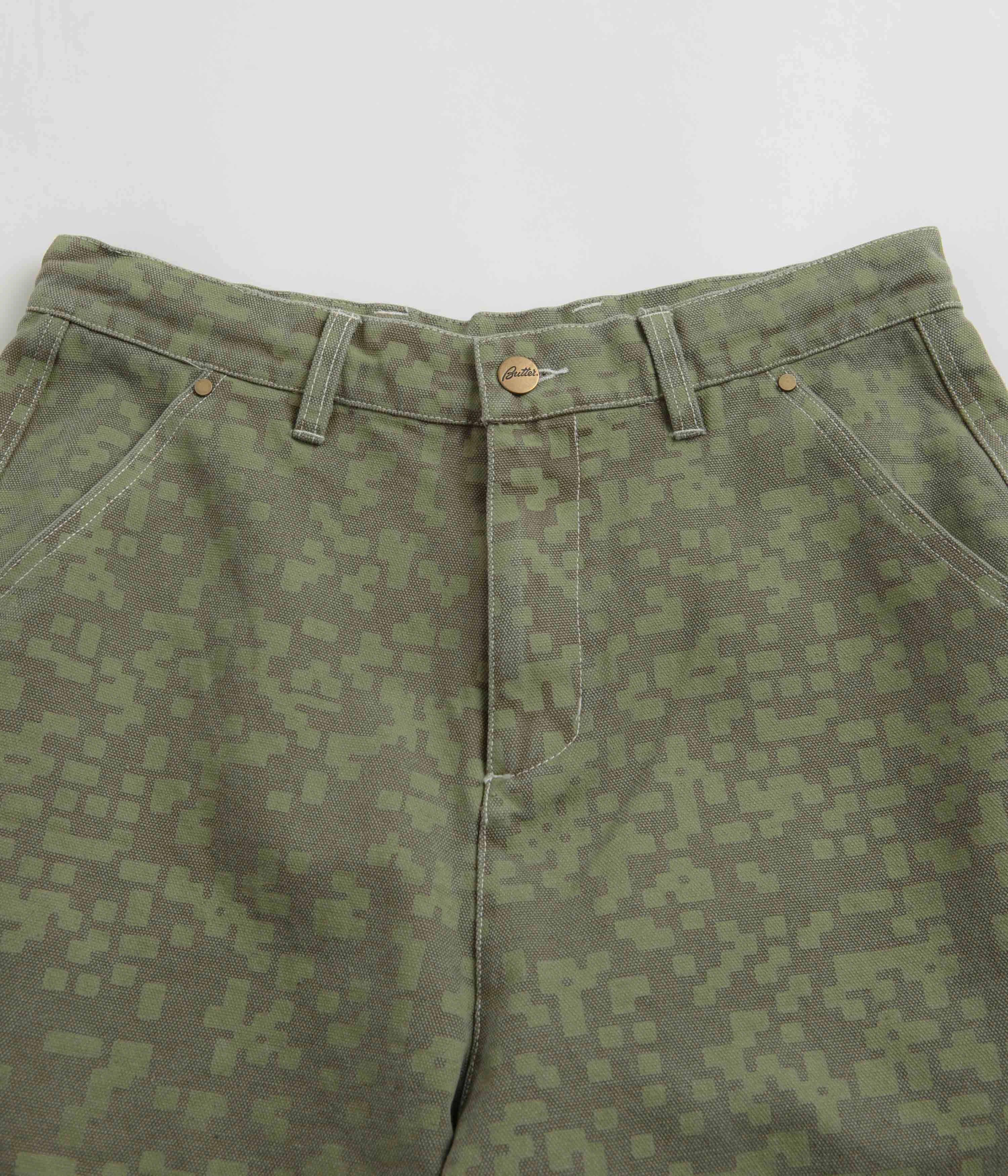 Butter Goods Work Shorts - Army Comfortable Cut Temperature Regulating Fibers
