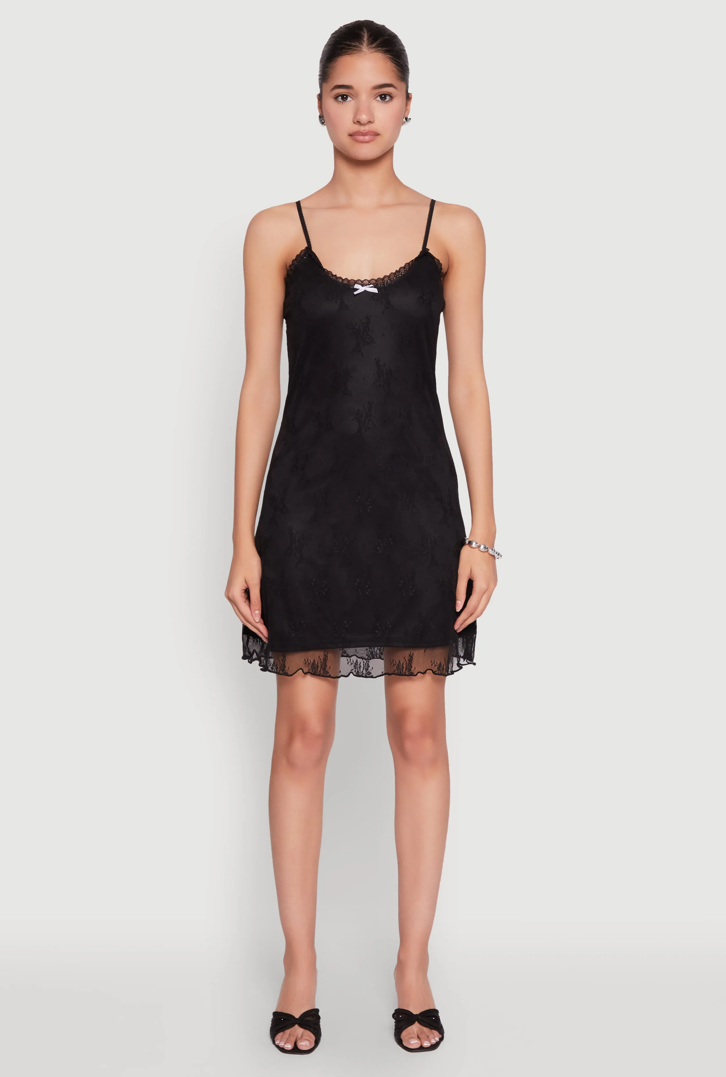 Chic Look Outdoor Ready Floral Lace Overlay Mini Dress
