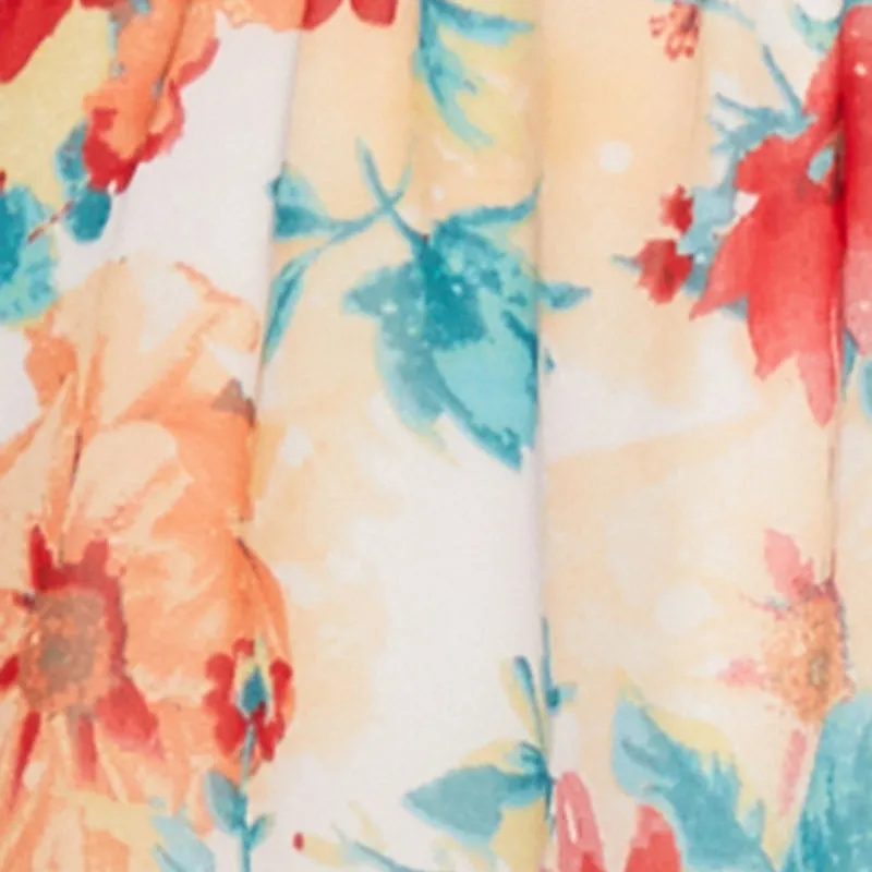 Clean Grace Occasion Ready Floral Off the Shoulder Tie Waist Tiered Mini Dress