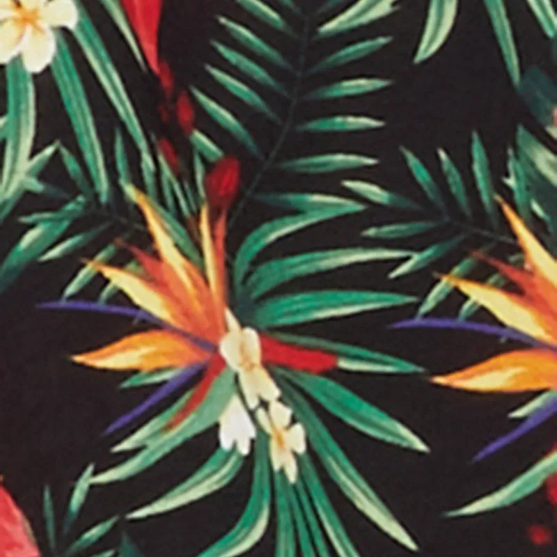 Floral Tropical Print Sleeveless Sundress with V Neck Chilly Wear