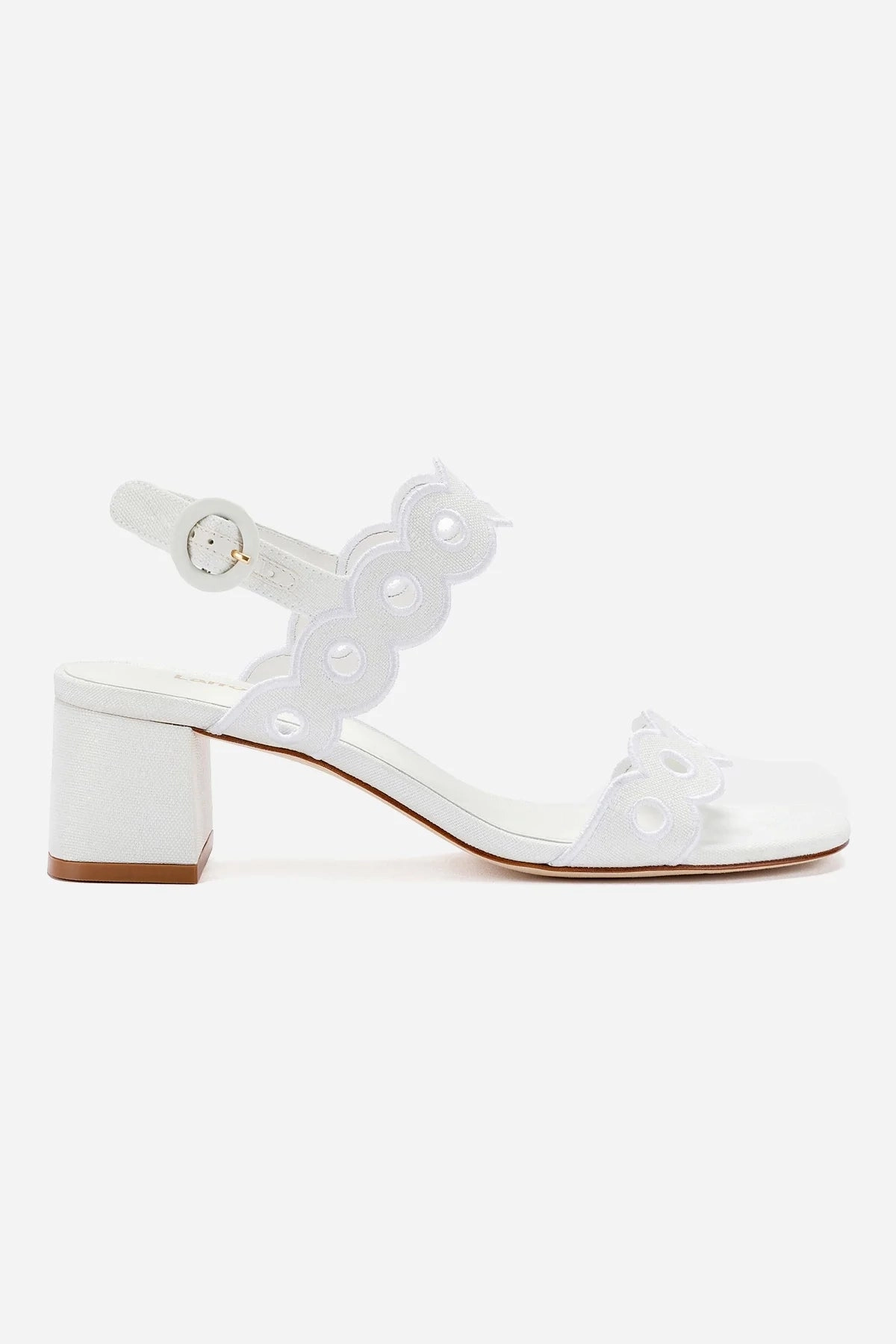Florence Broderie Sandal In White Raffia Flex Groove Engineering