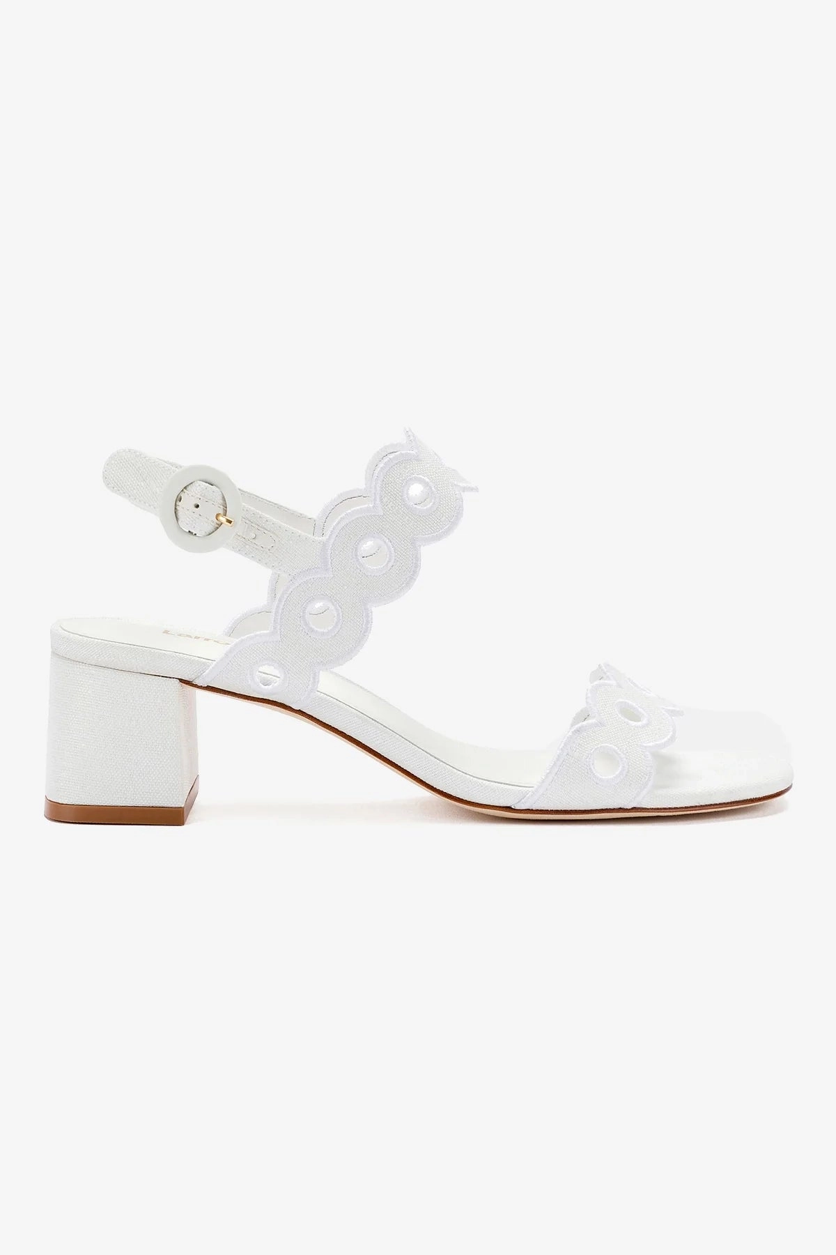 Chill Time Florence Broderie Sandal In White Raffia