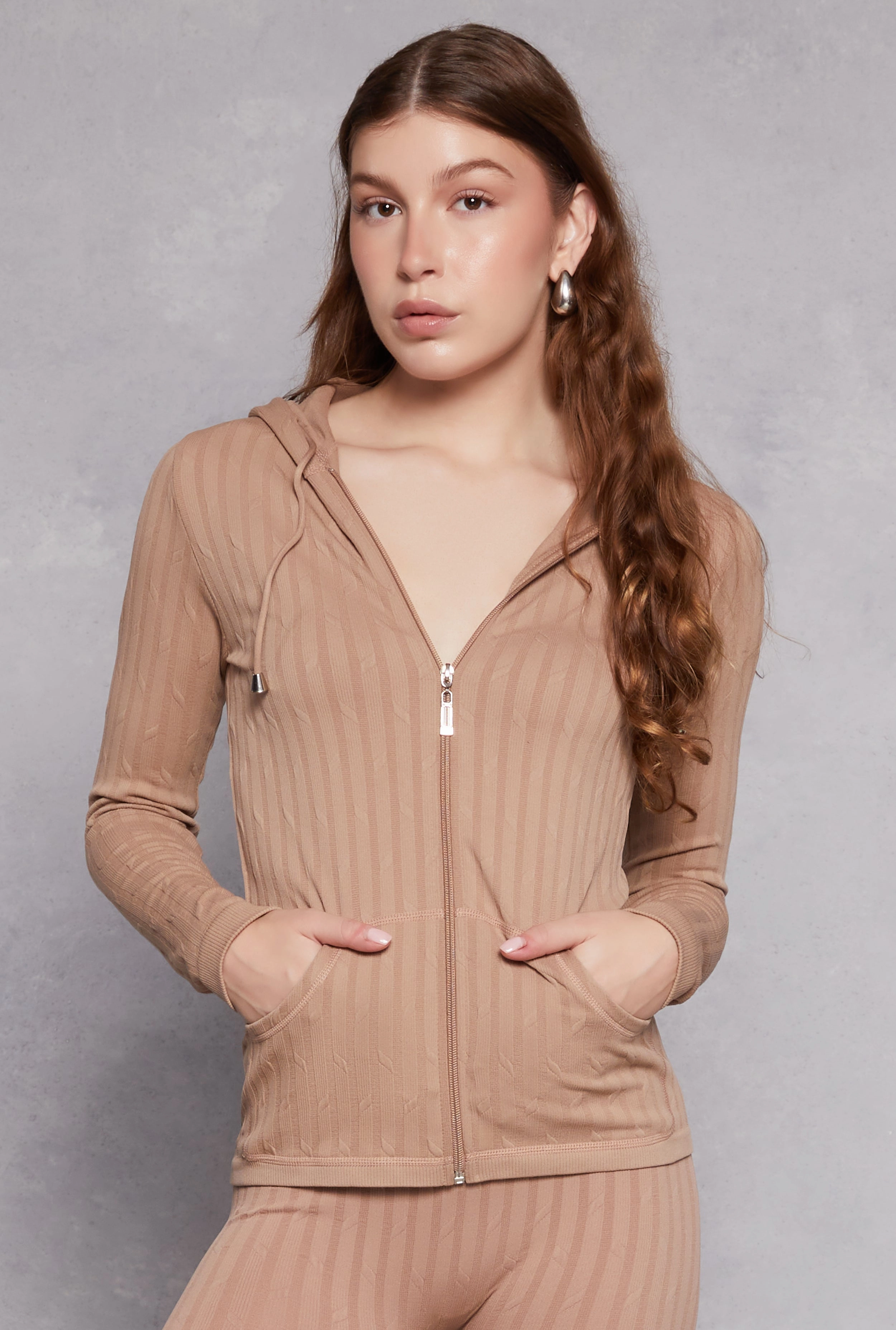 Seamless Shadow Stripe Zip Hooded Top Magazine Metallic