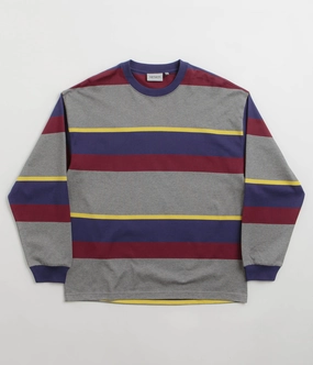 Carhartt Sundling Long Sleeve T-Shirt - Sundling Stripe / Aura Recycled Polyester Thread Cozy Comfort