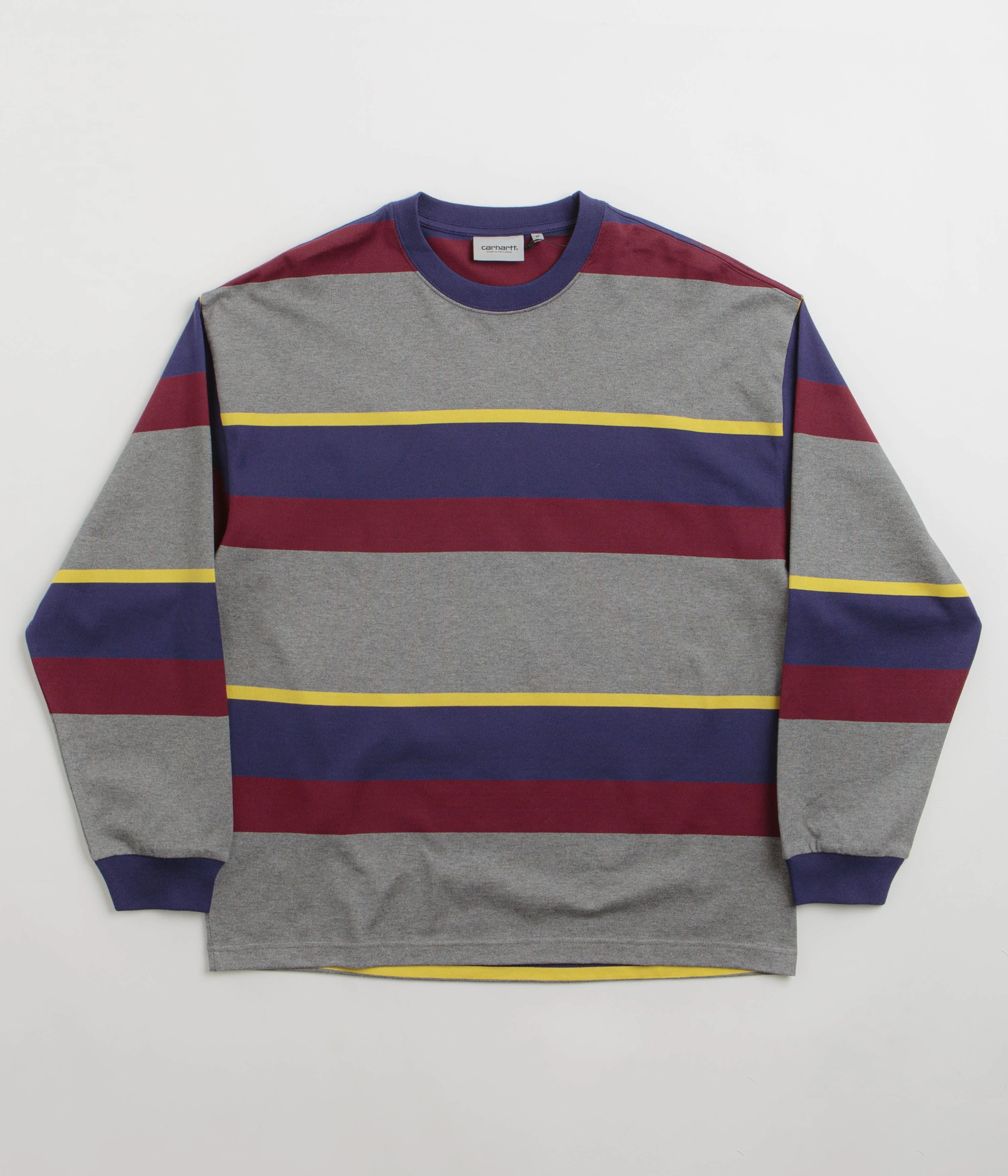 Carhartt Sundling Long Sleeve T-Shirt - Sundling Stripe / Aura Recycled Polyester Thread Cozy Comfort