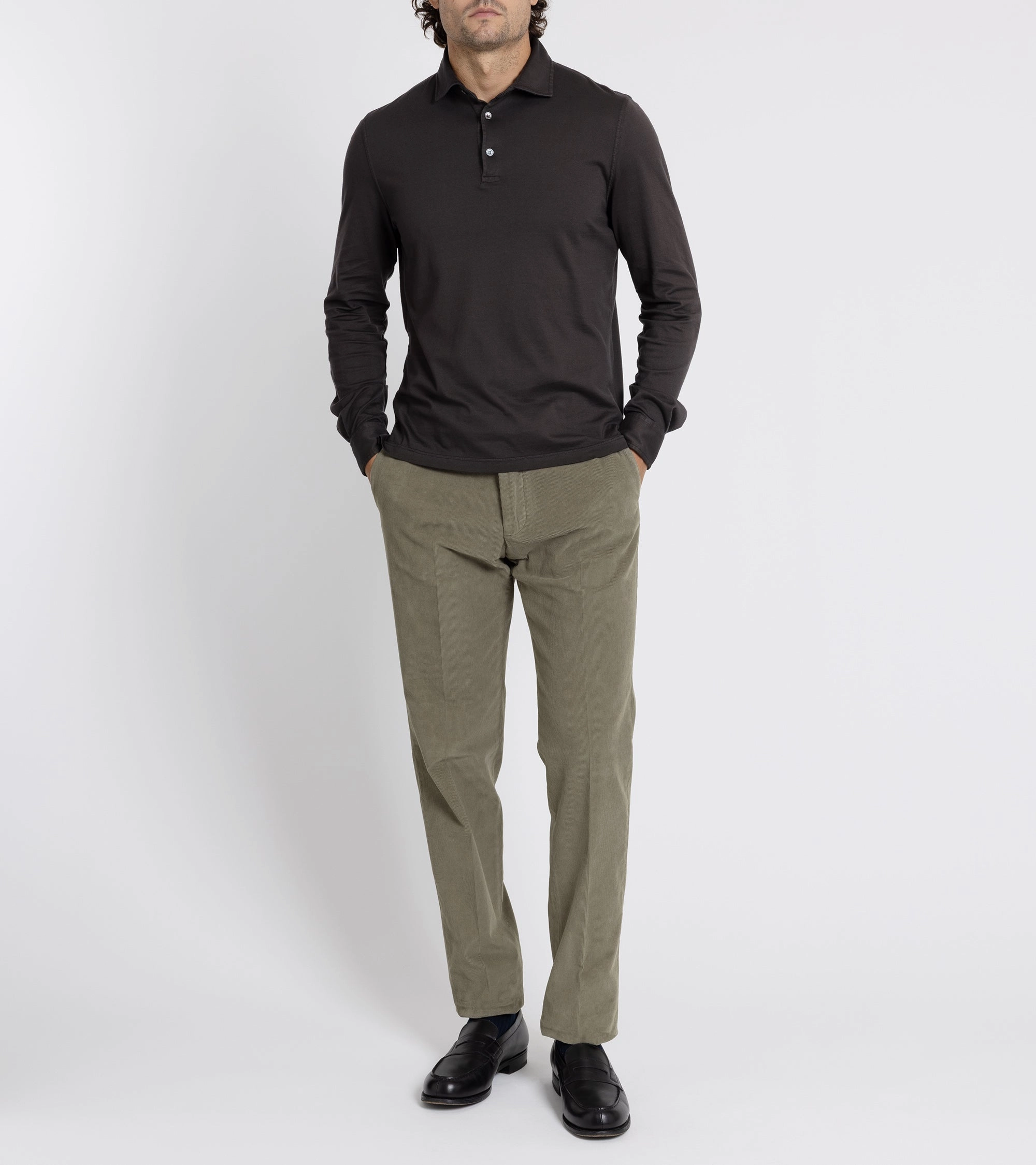 Incotex Regular Overdyed Cotton Corduroy Trousers: Sage Active Design Wear