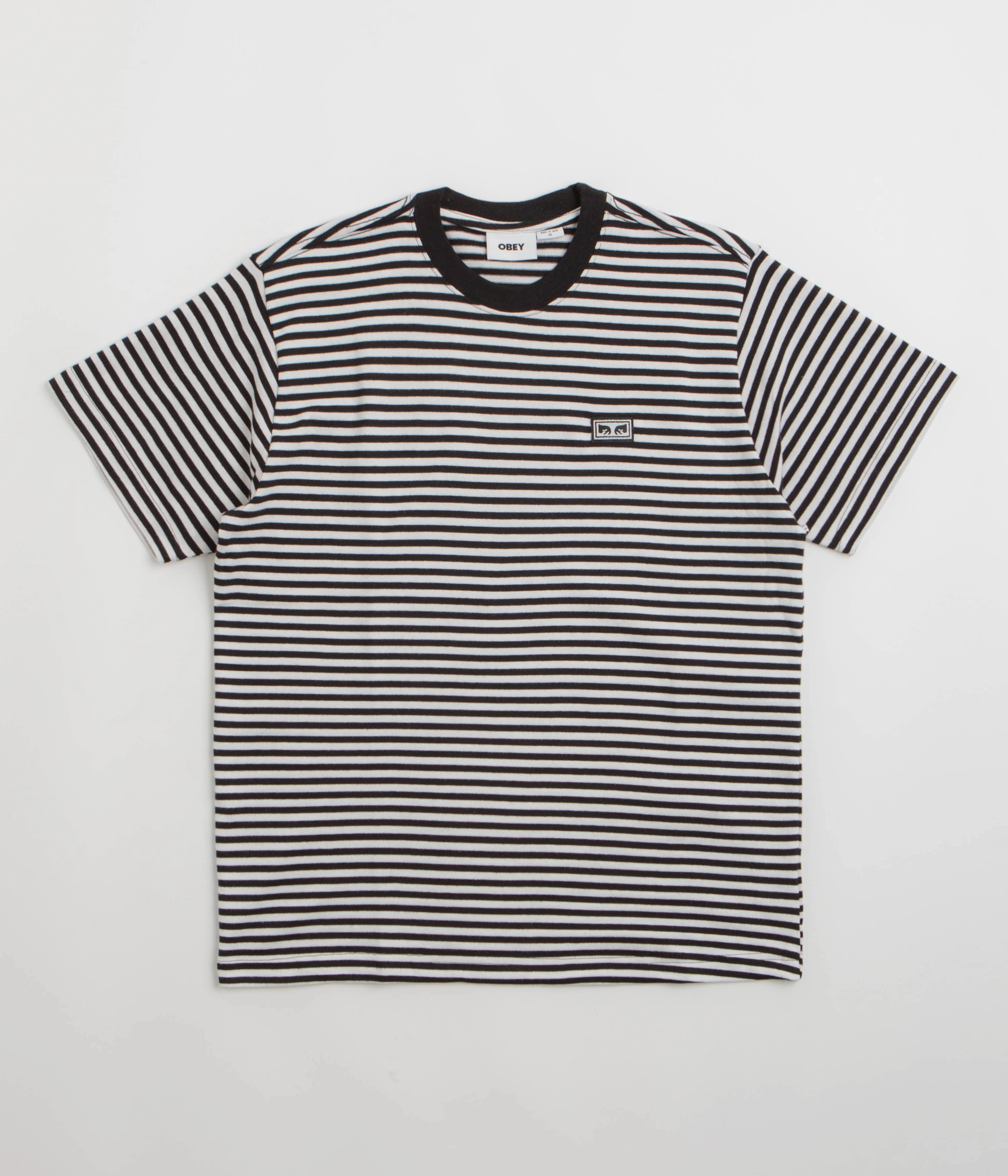 Obey Established Works Eyes Stripe T-Shirt - Black Indoor clothing