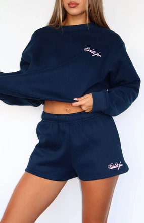 Got What You Need Lounge Shorts Navy Clean Fit