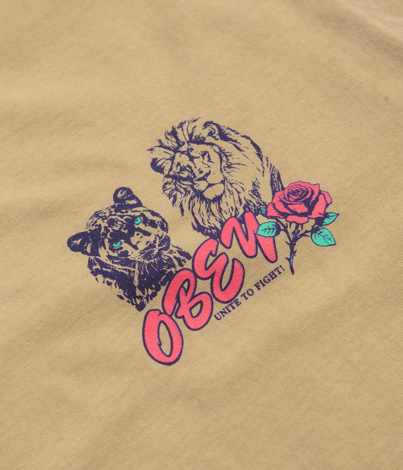 Airflow Ventilation System Cozy Wardrobe Obey Unite & Fight T-Shirt - Pigment Light Khaki