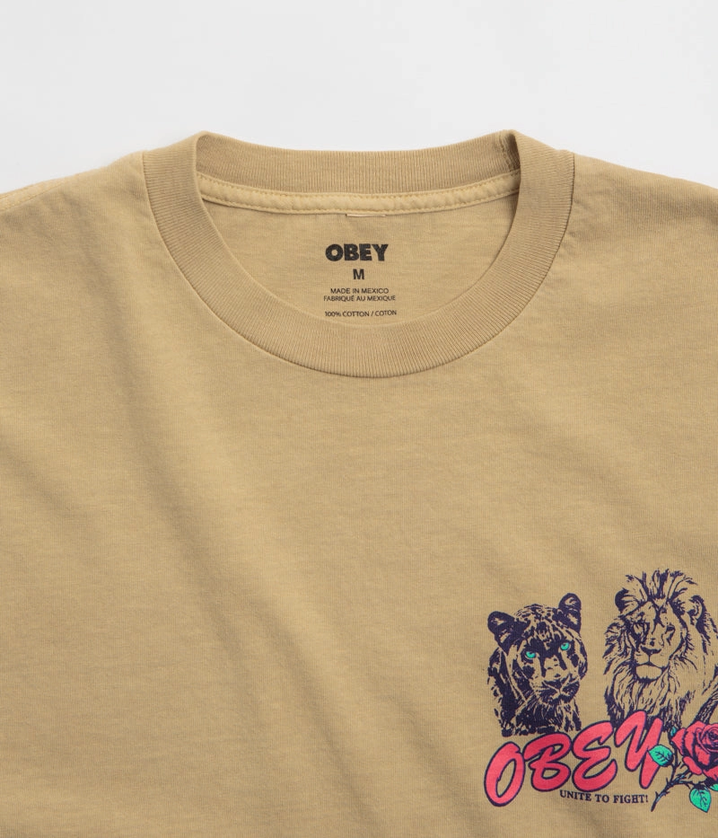 Obey Unite & Fight T-Shirt - Pigment Light Khaki Functional Look