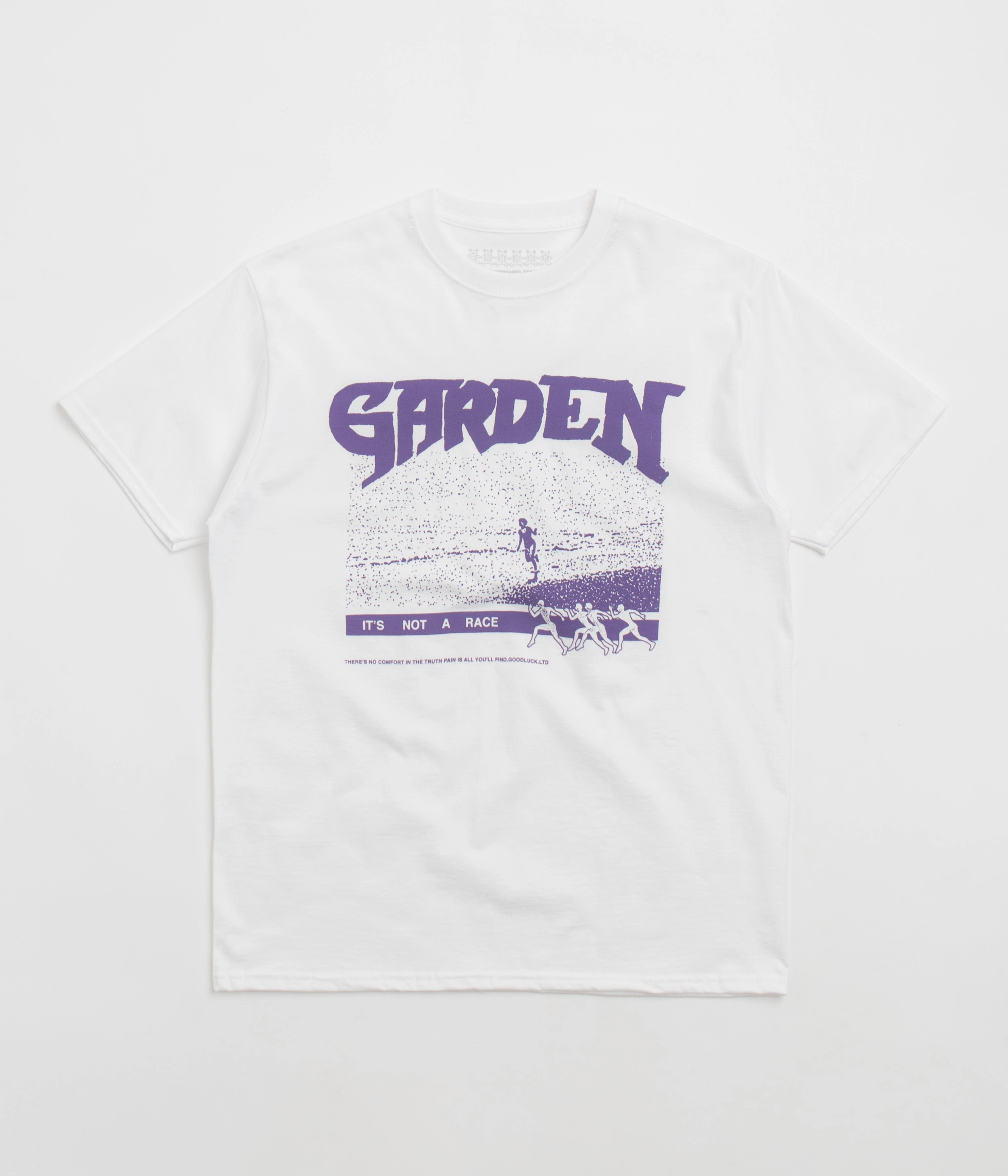 Garden Not A Race T-Shirt - White / Purple Micro Perforation Fashionable Option