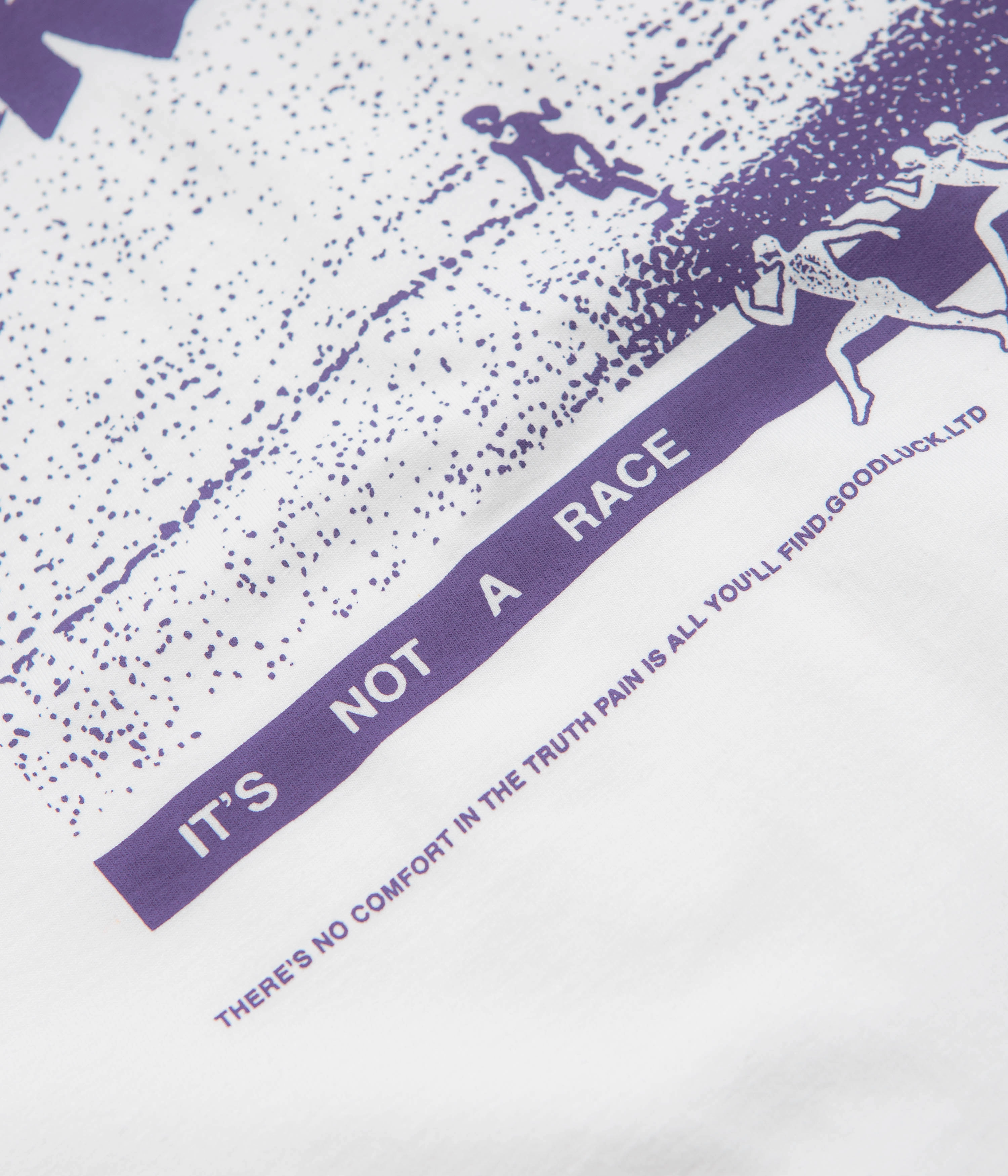 Garden Not A Race T-Shirt - White / Purple Unisex Core Basic Wardrobe Piece