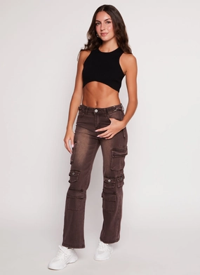 VIP Whiskered Straight Leg Cargo Jeans Soft Stretch