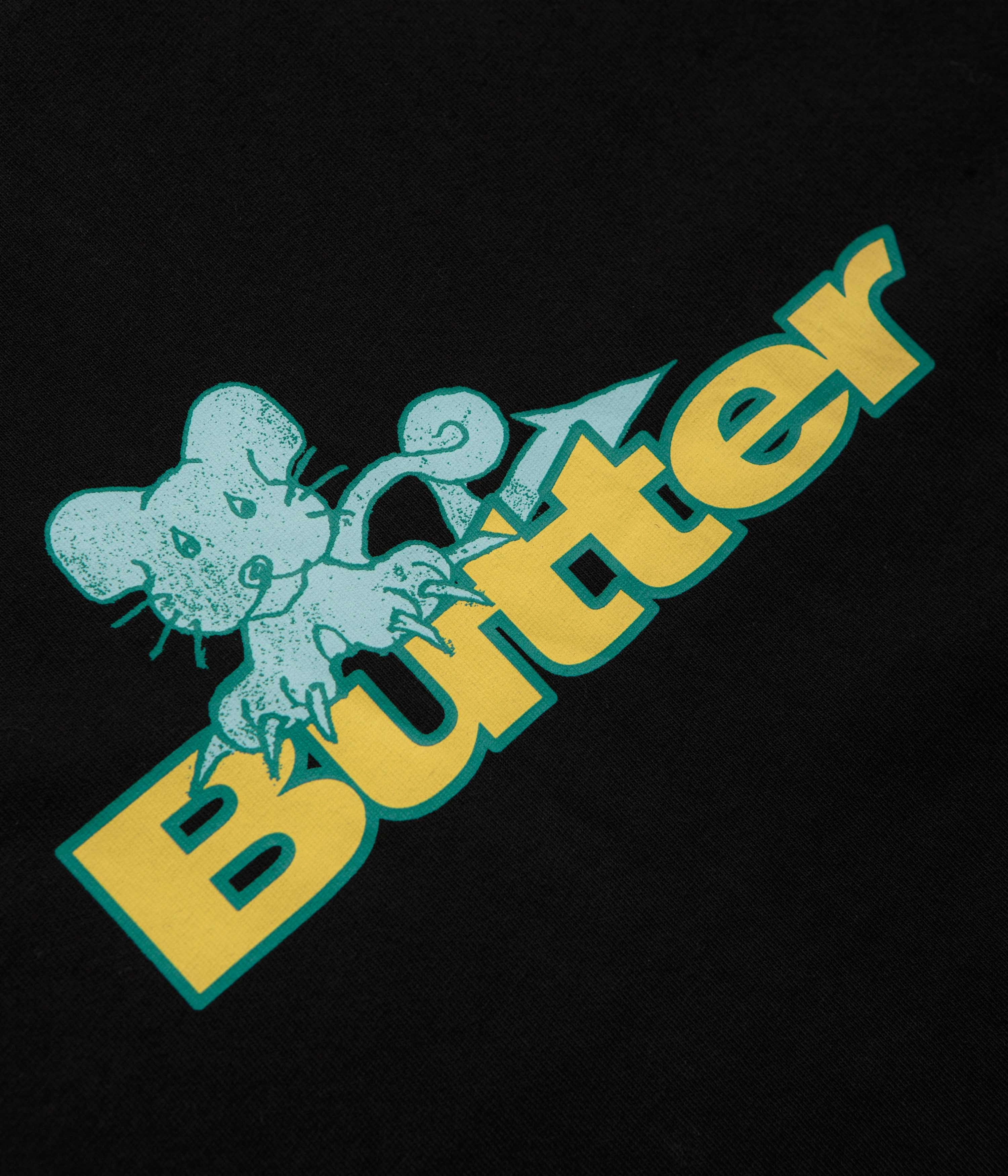 comfortable top Fashionable Option Butter Goods Rat Logo T-Shirt - Black